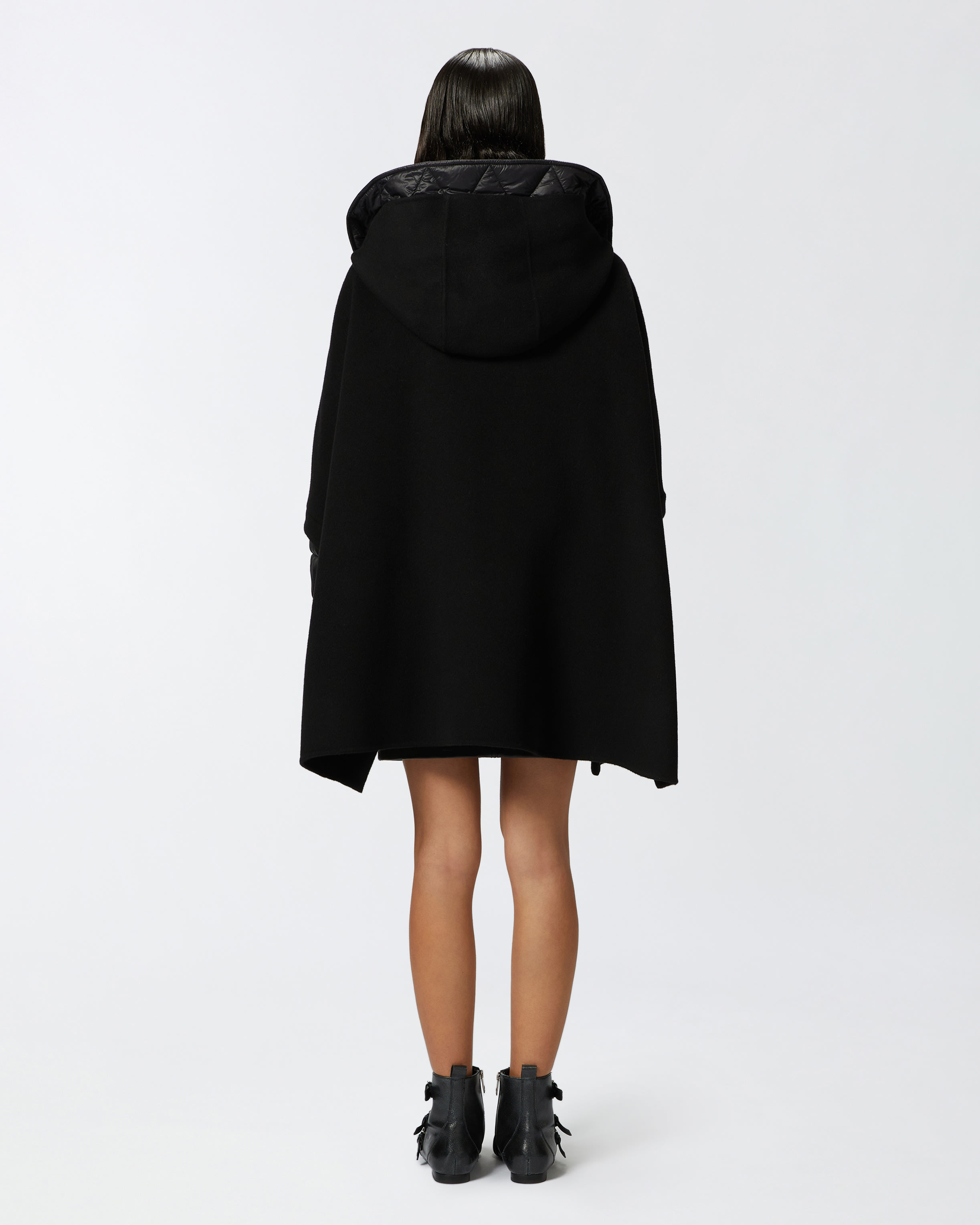 Black short cape jacket sale