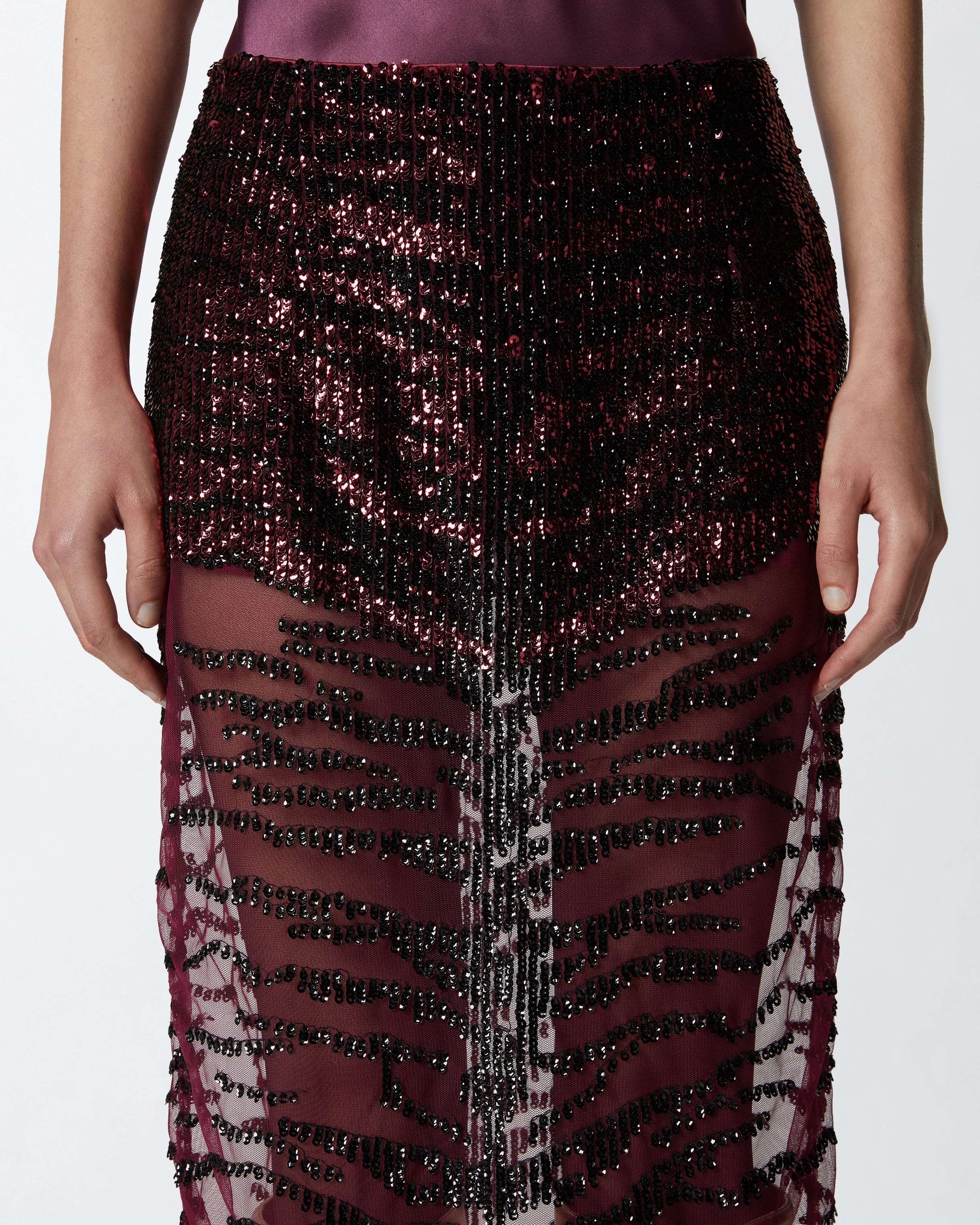 Gonna pencil ricamata con paillettes zebra Pinko Acquista Online