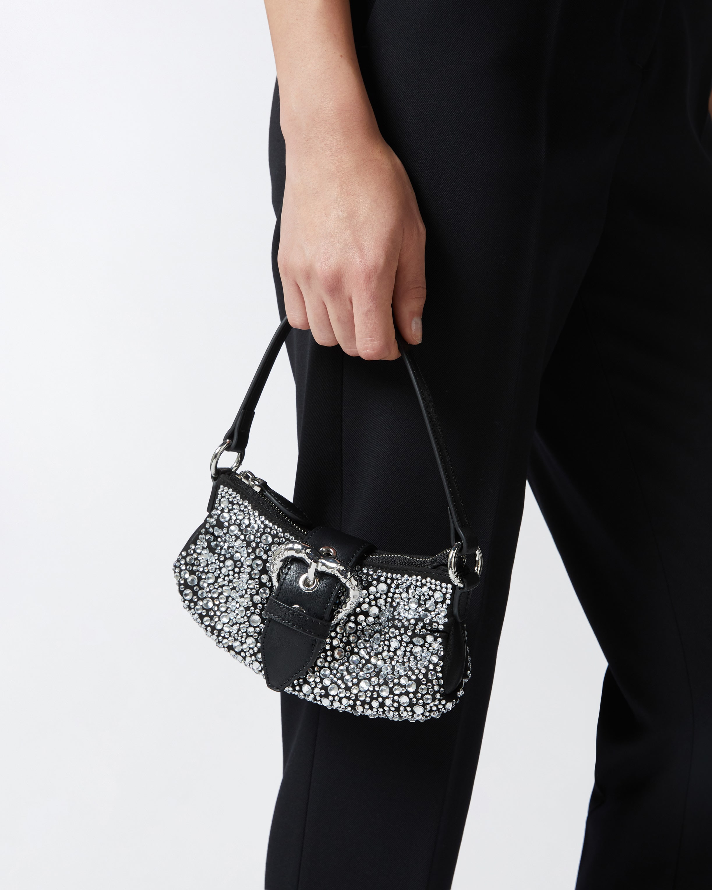Soft leather Jolene bag with rhinestones PINKO → Shop Online Soft leather Jolene bag with rhinestones PINKO → Shop Online