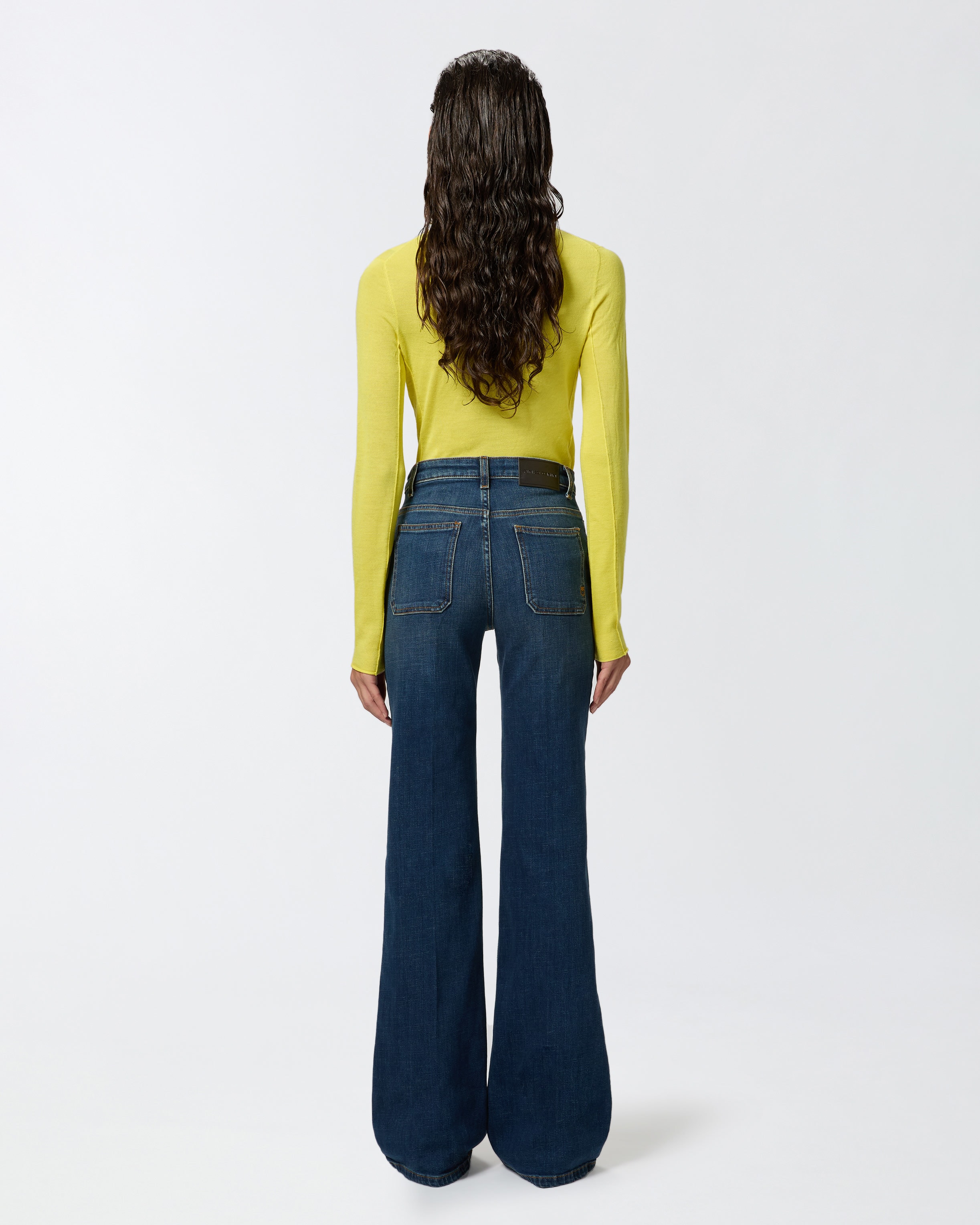 Jeans a zampa blu scuro best sale