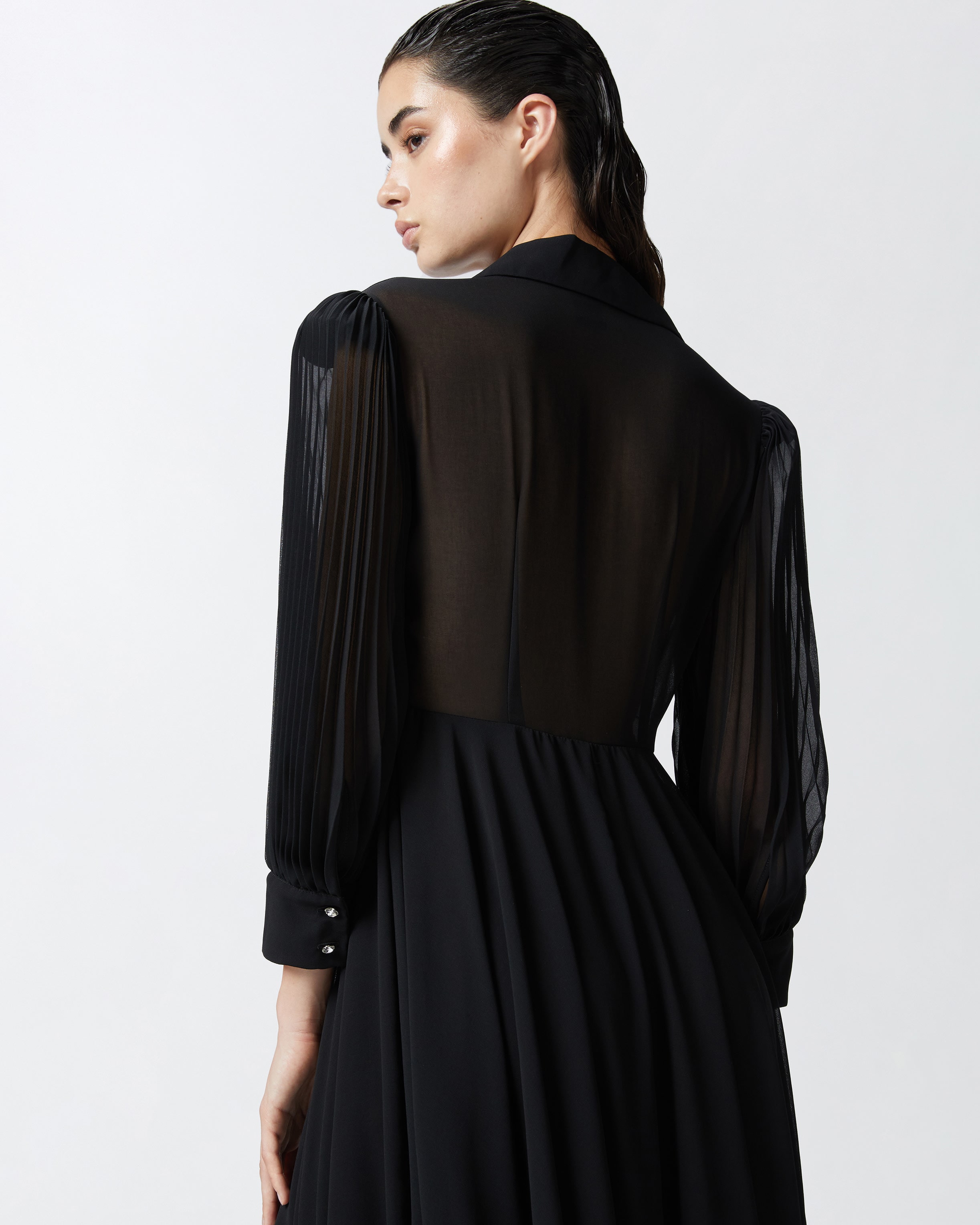 Long shirt dress with transparent back PINKO → Shop Online Long shirt dress with transparent back PINKO → Shop Online