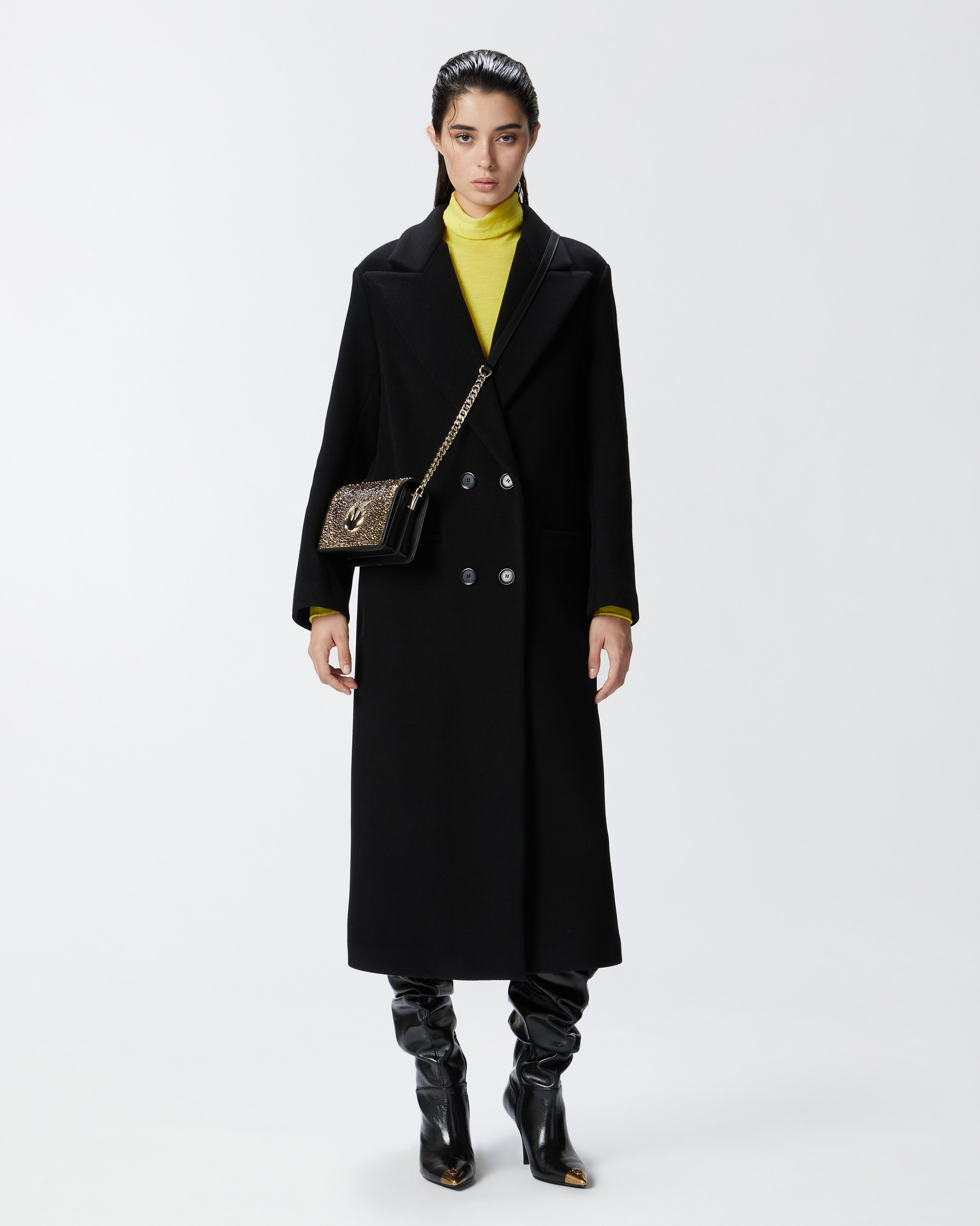 Long double-breasted coat with matching belt PINKO → Shop Long double-breasted coat with matching belt PINKO → Shop