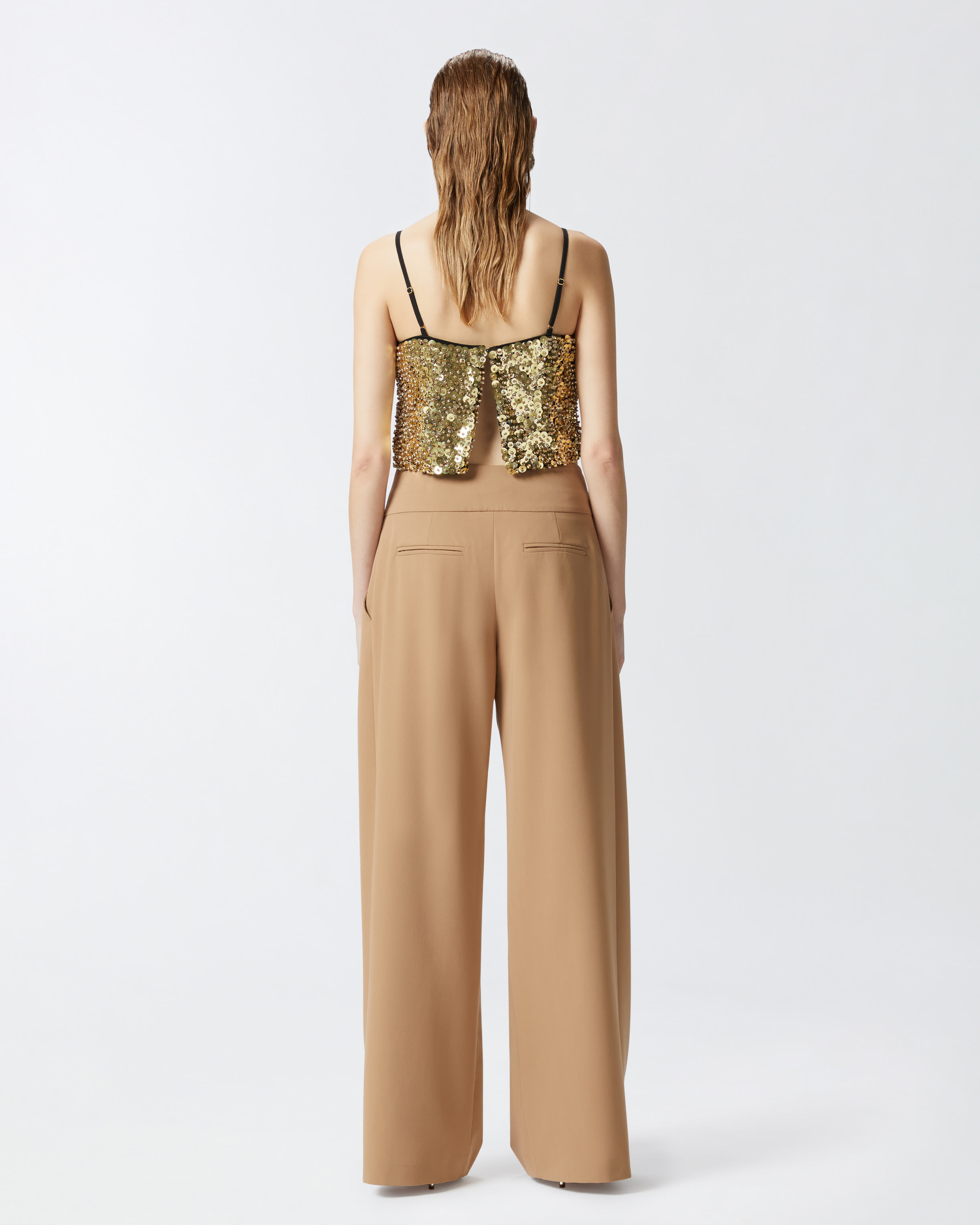Elegant wide-leg trousers with darts PINKO → Shop Online Elegant wide-leg trousers with darts PINKO → Shop Online