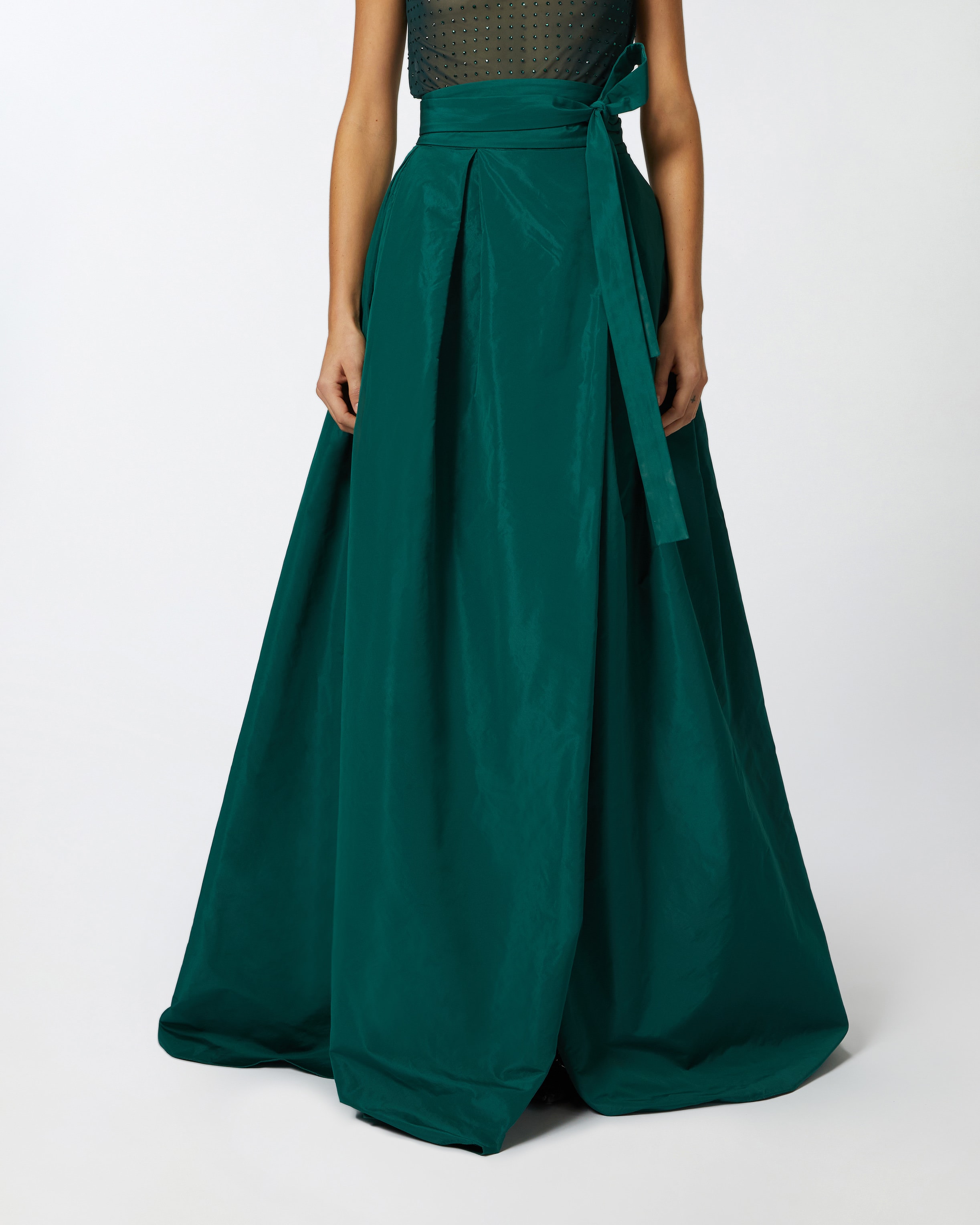 Green maxi skirt taffeta hotsell