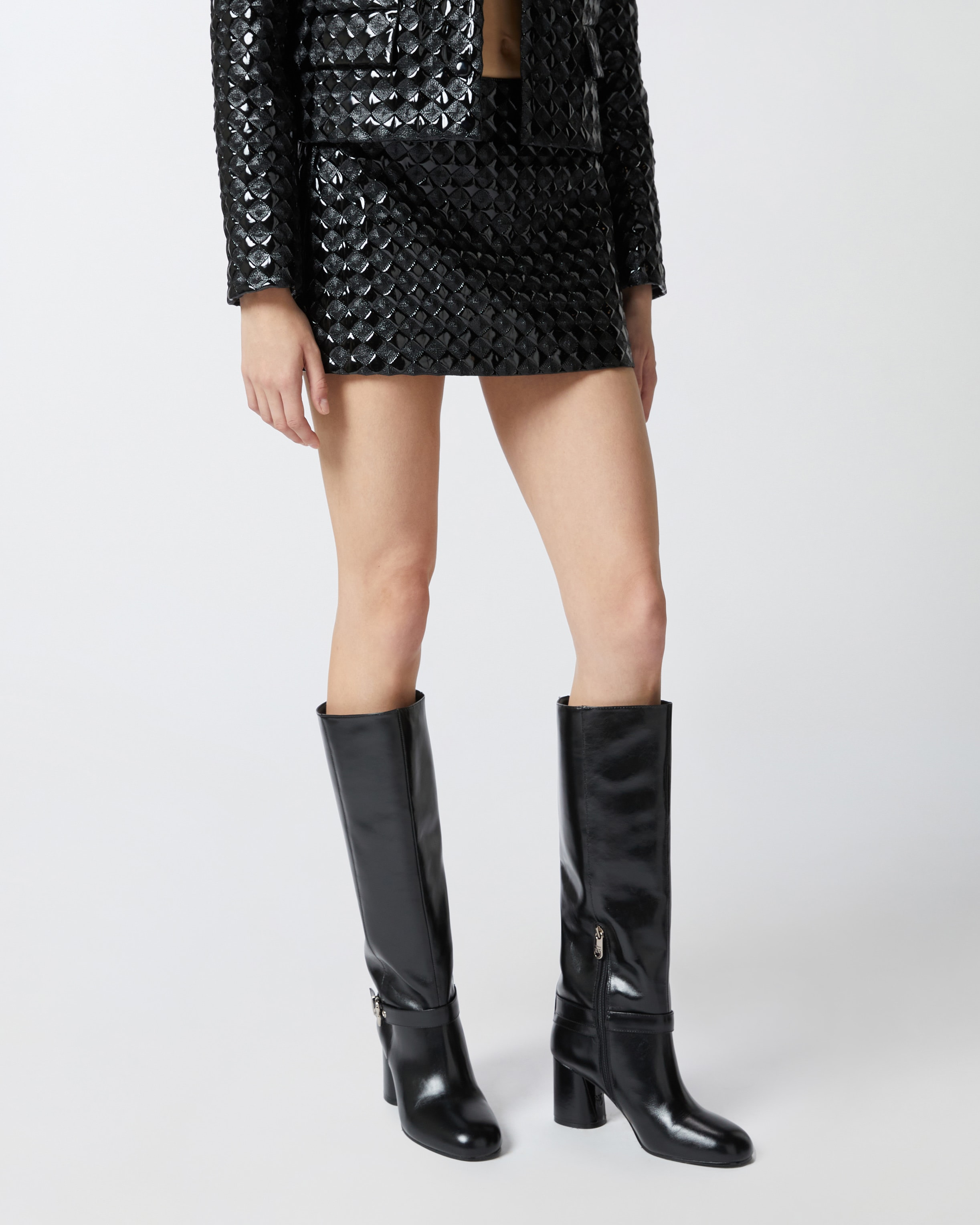 Jupe cuir verni discount