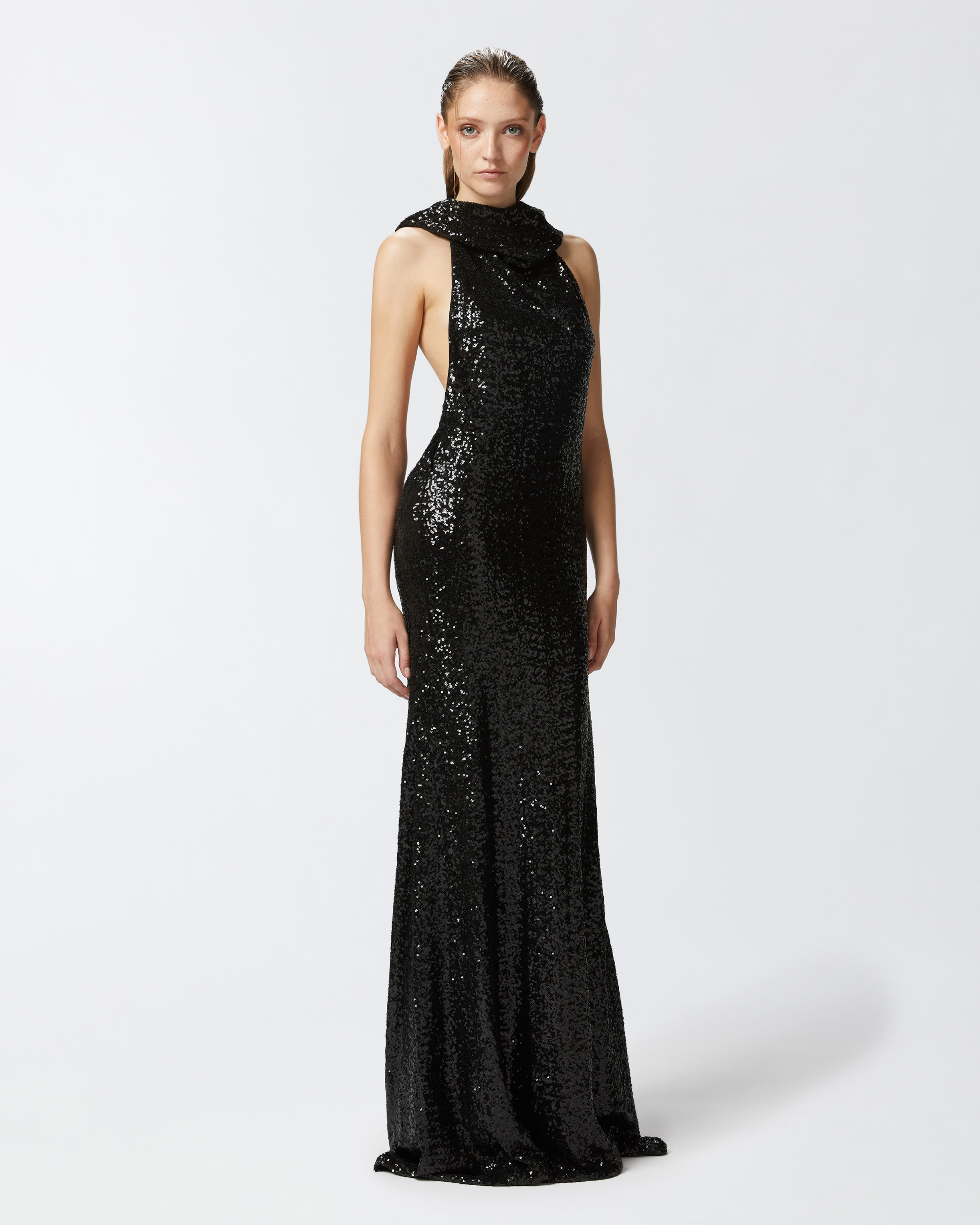 Vestito lungo elegante schiena scoperta hotsell