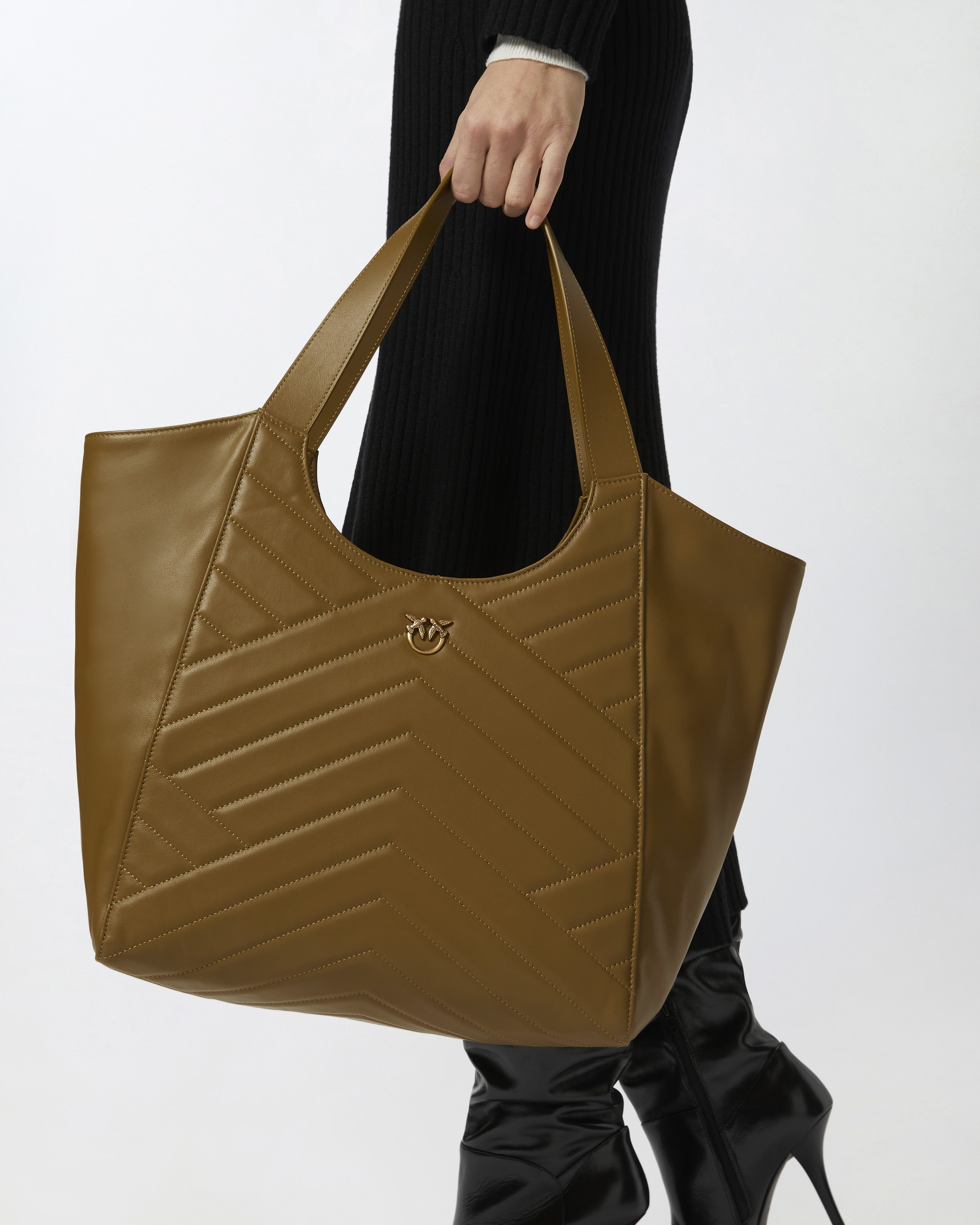 Leather shopping bag hot sale