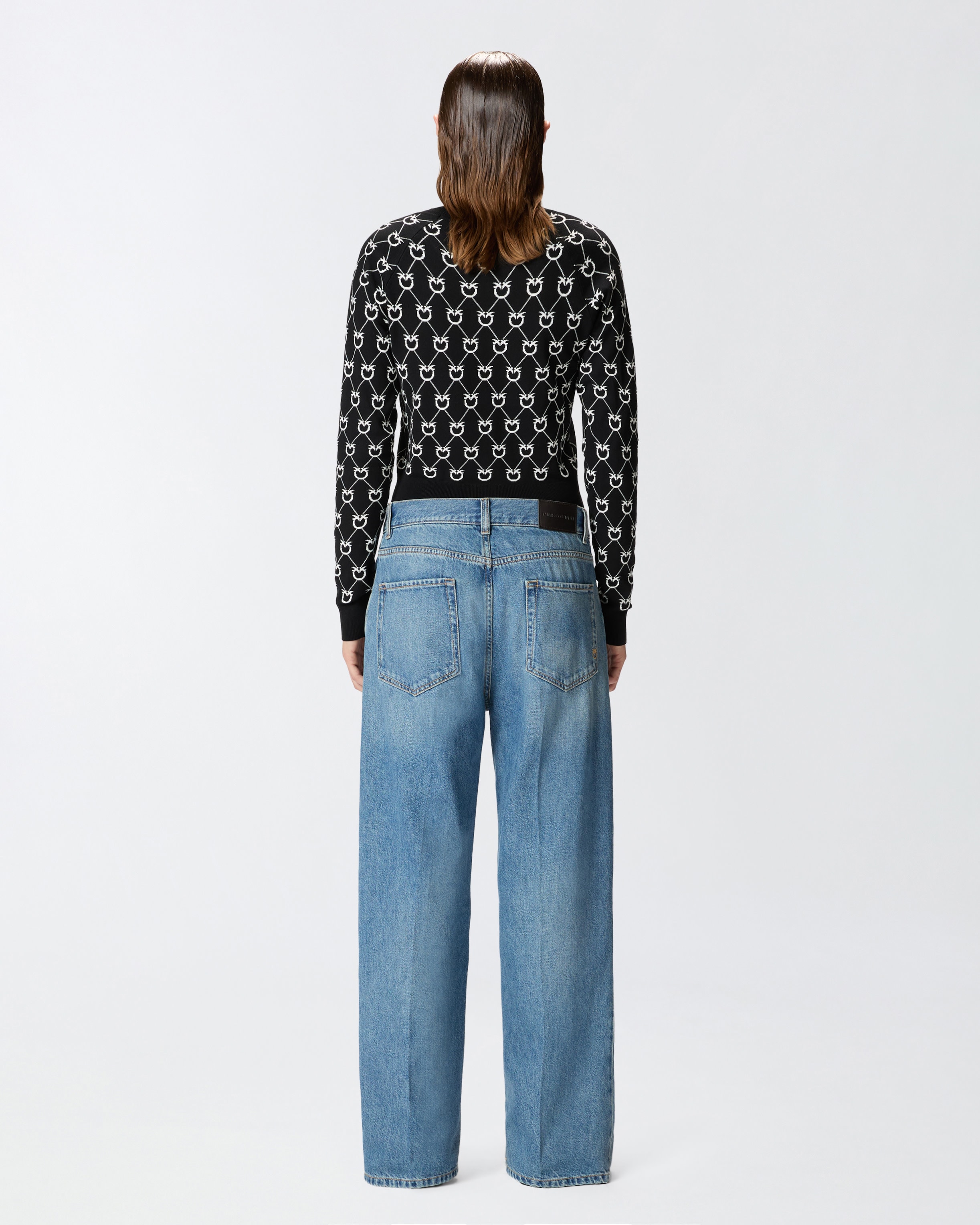 Wide-leg jeans with front crease PINKO → Shop Online