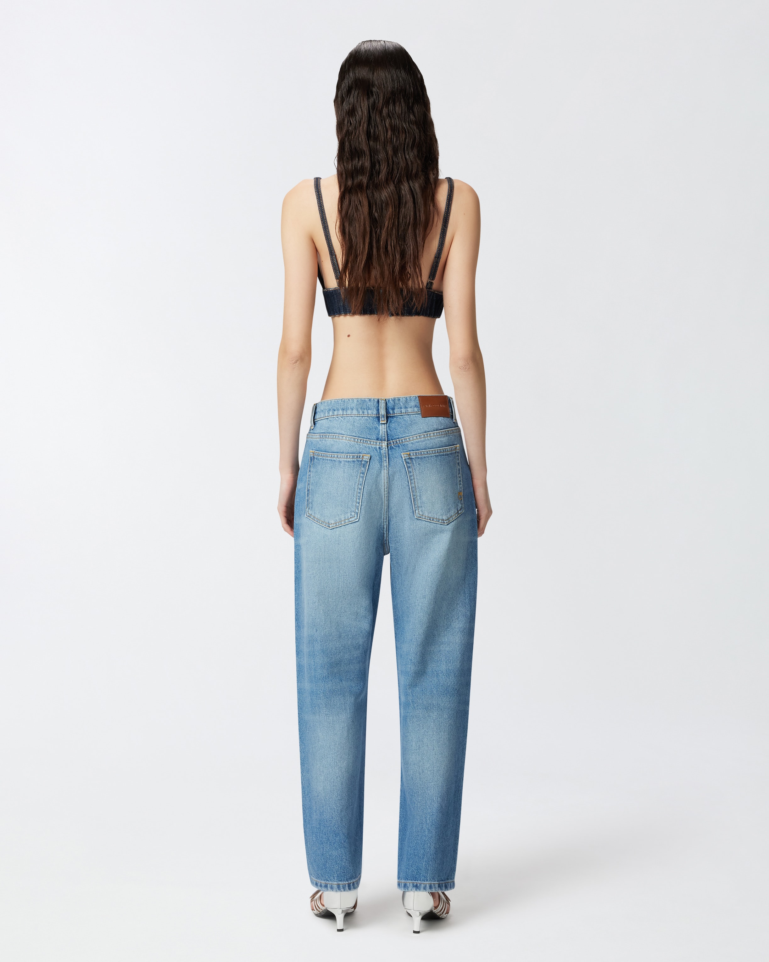 Straight-leg jeans with mini rhinestone studs PINKO → Shop Straight-leg jeans with mini rhinestone studs PINKO → Shop