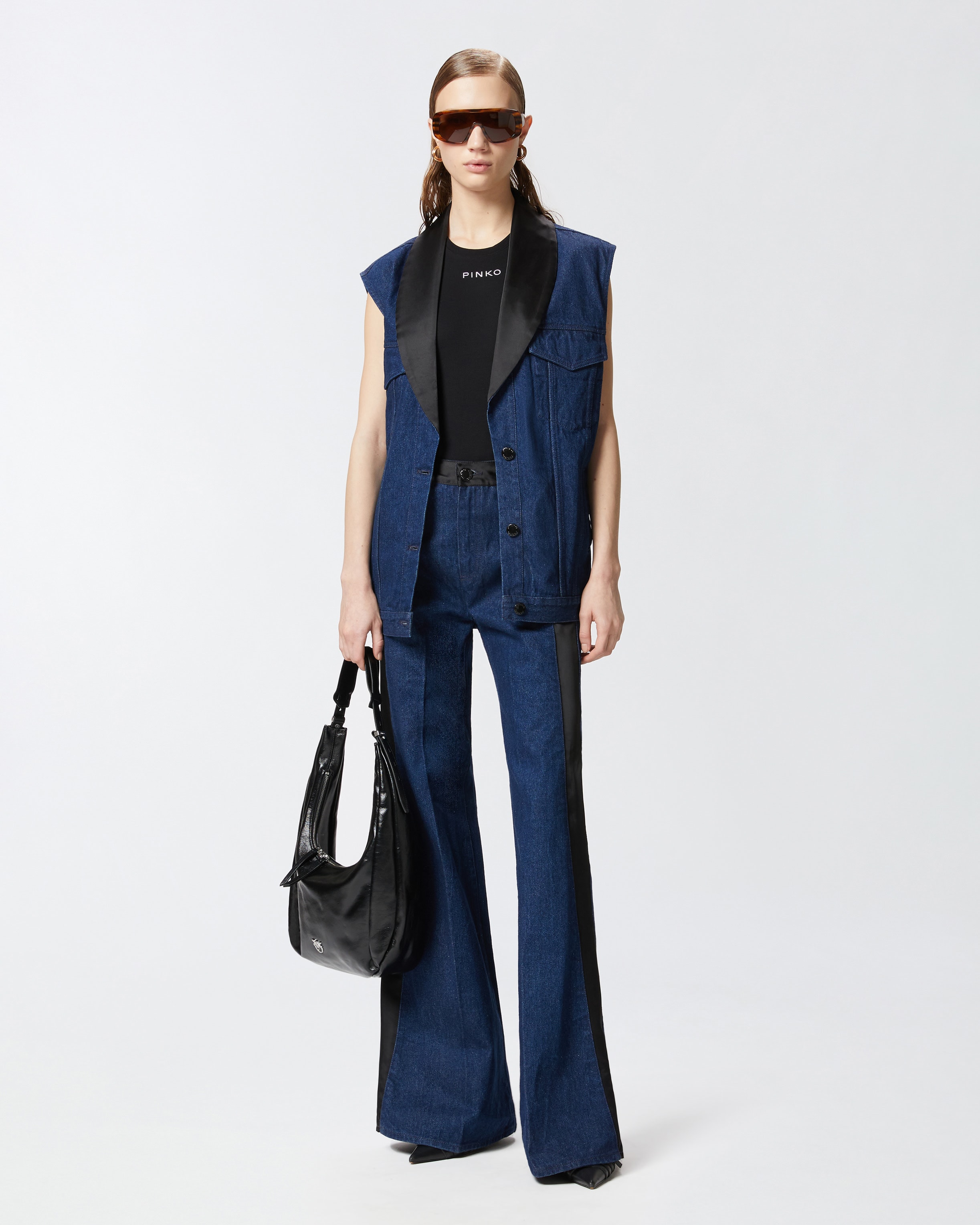 アウターその他 PINKO Woman Waistcoat Denim 105072A2JW PJL PINKO Women's Waistcoats → Shop Elegant and Refined Waistcoats
