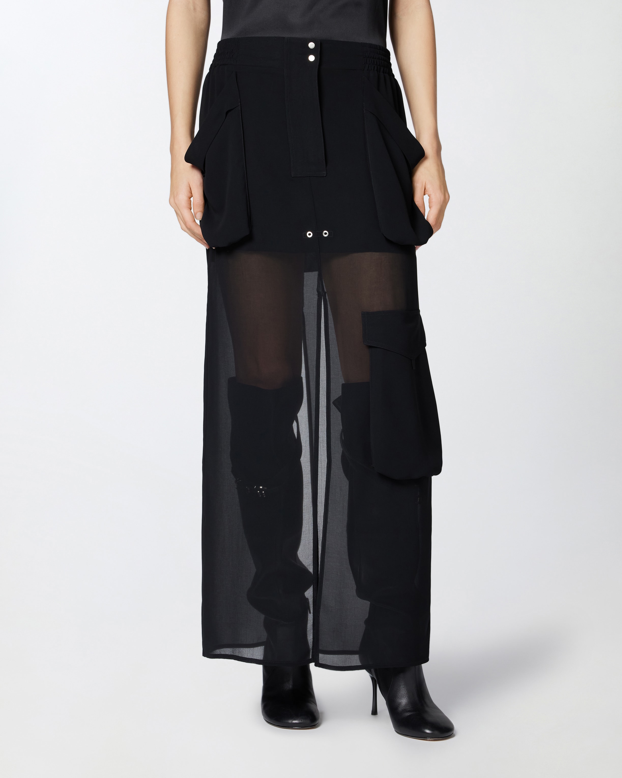 Long georgette skirt with pockets PINKO → Shop Online Long georgette skirt with pockets PINKO → Shop Online