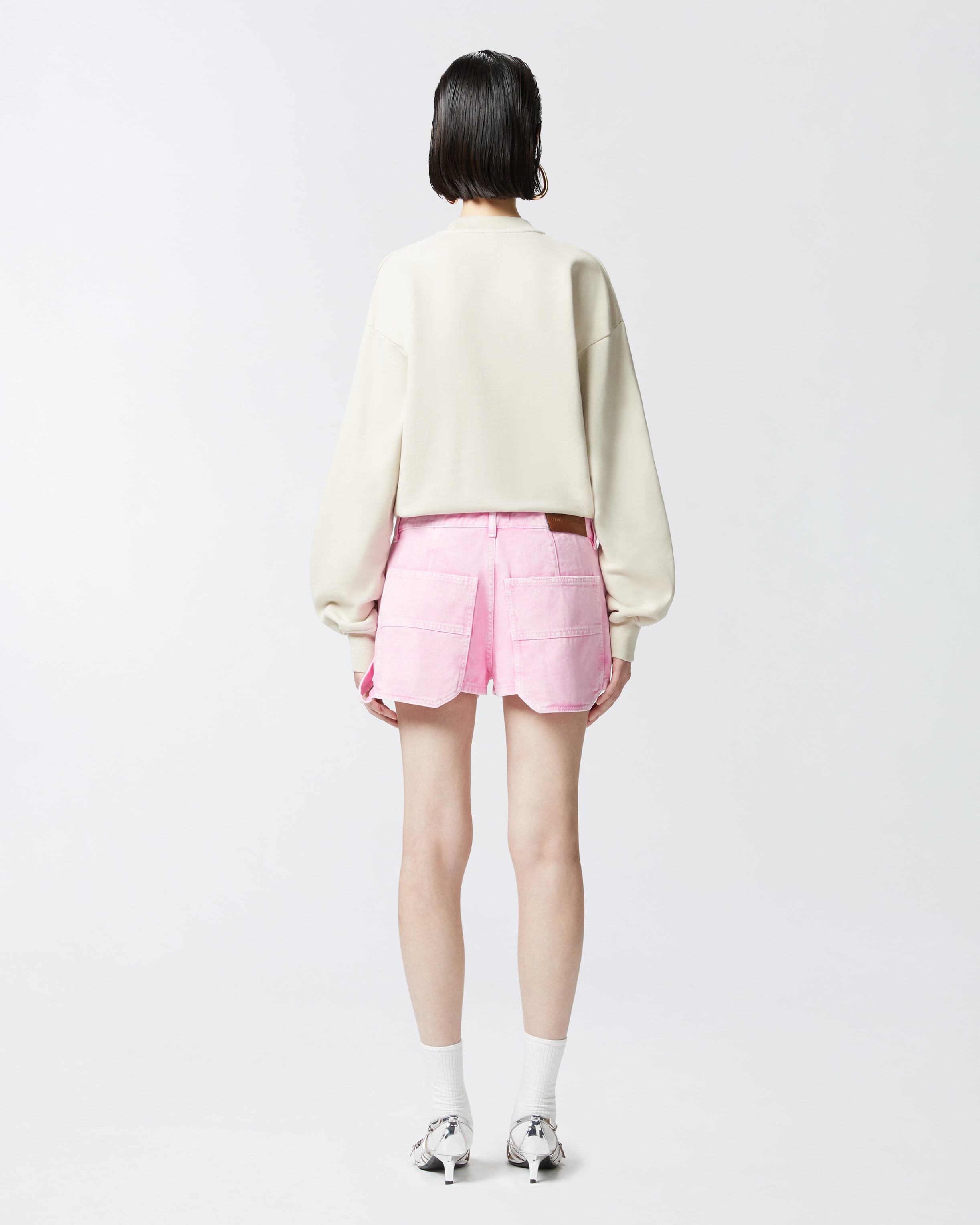 Workwear-style shorts in cotton bull PINKO → Shop Online