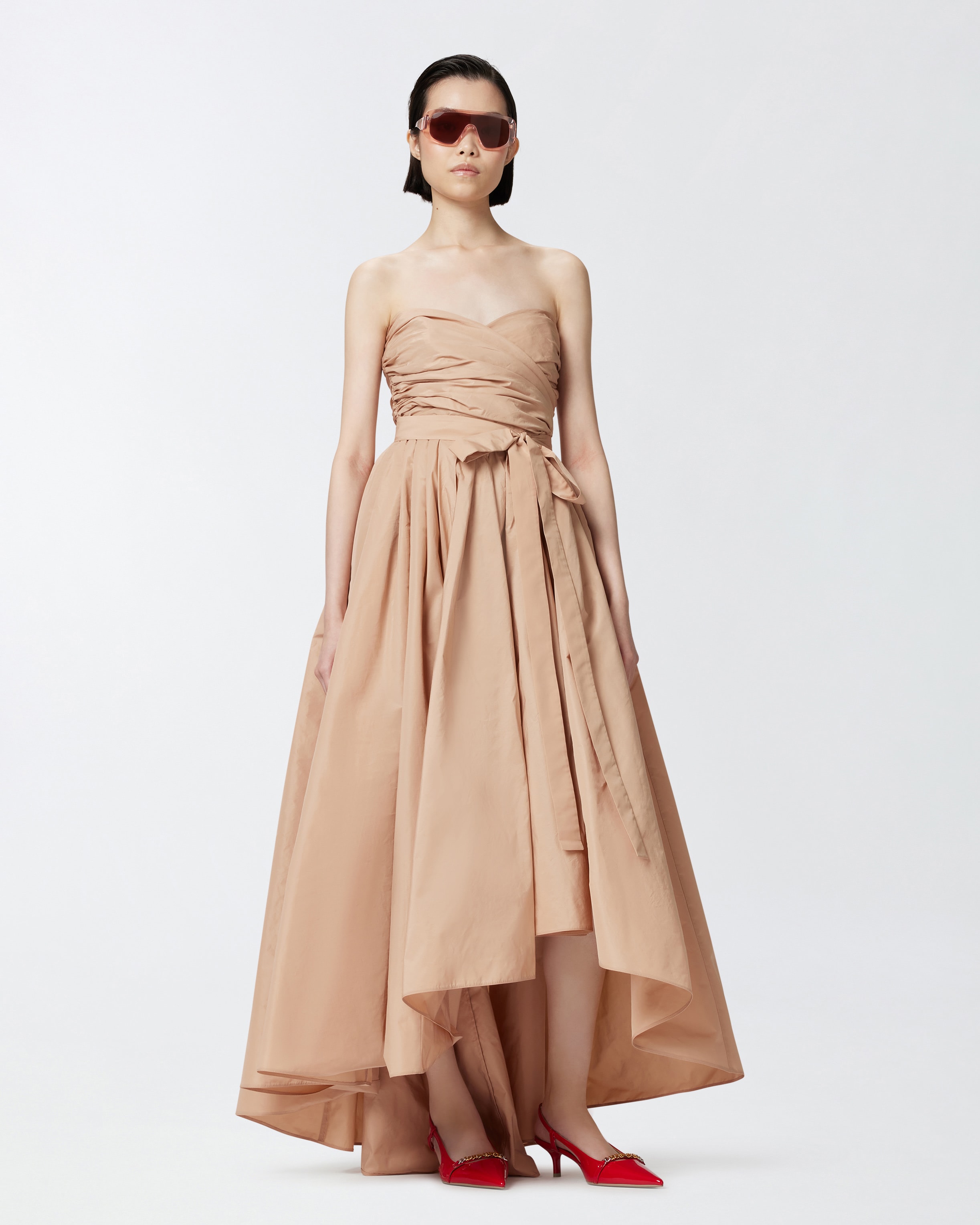 Special-occasion taffeta dress with sweetheart neckline