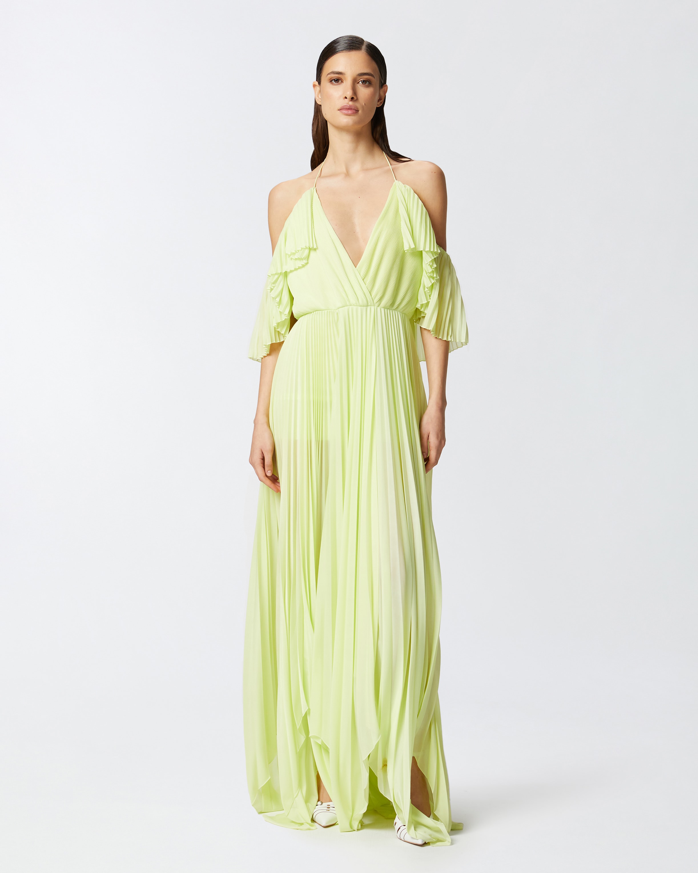 Long formal dress in pleated lightweight jersey PINKO