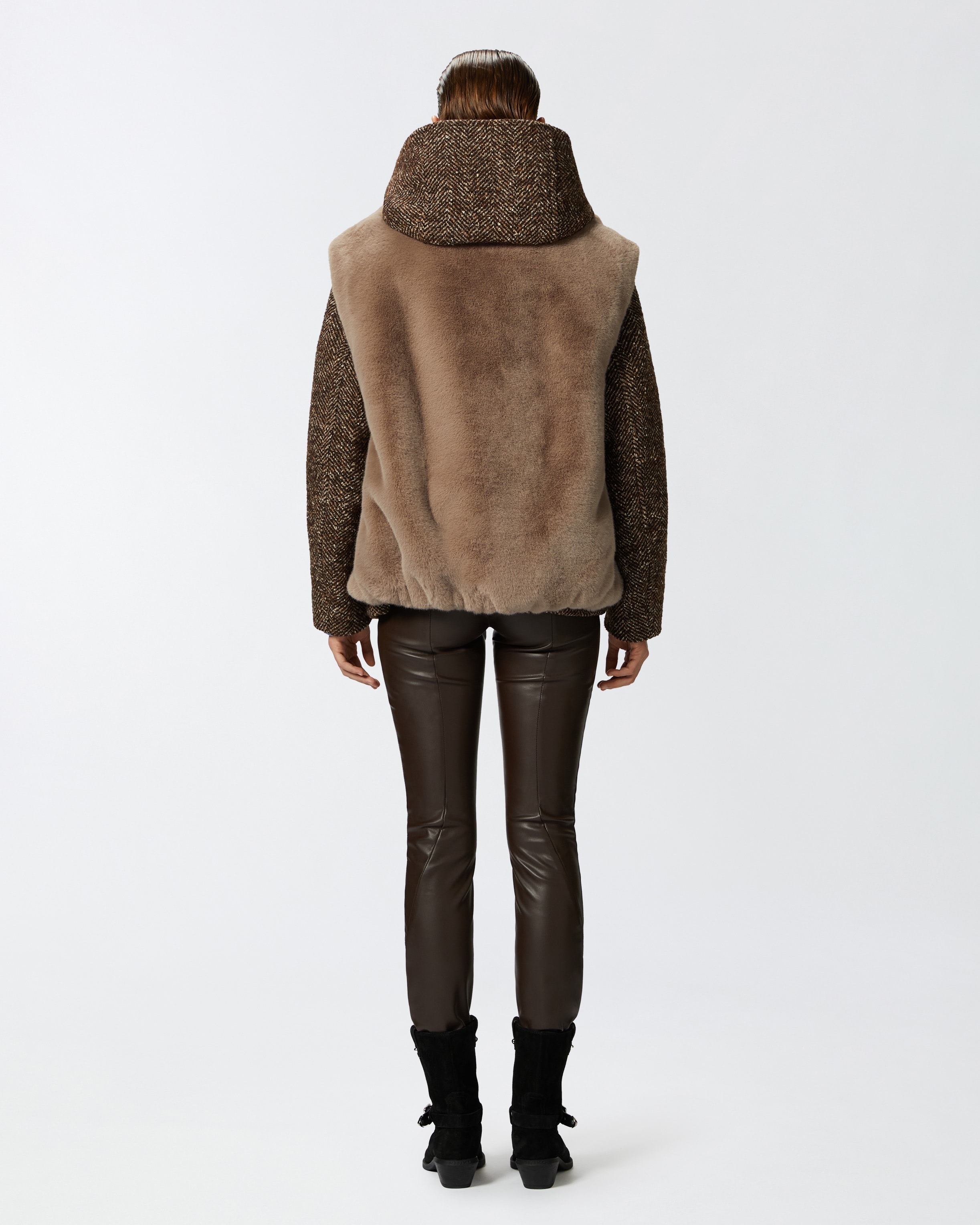 Sleeveless fur jacket on sale