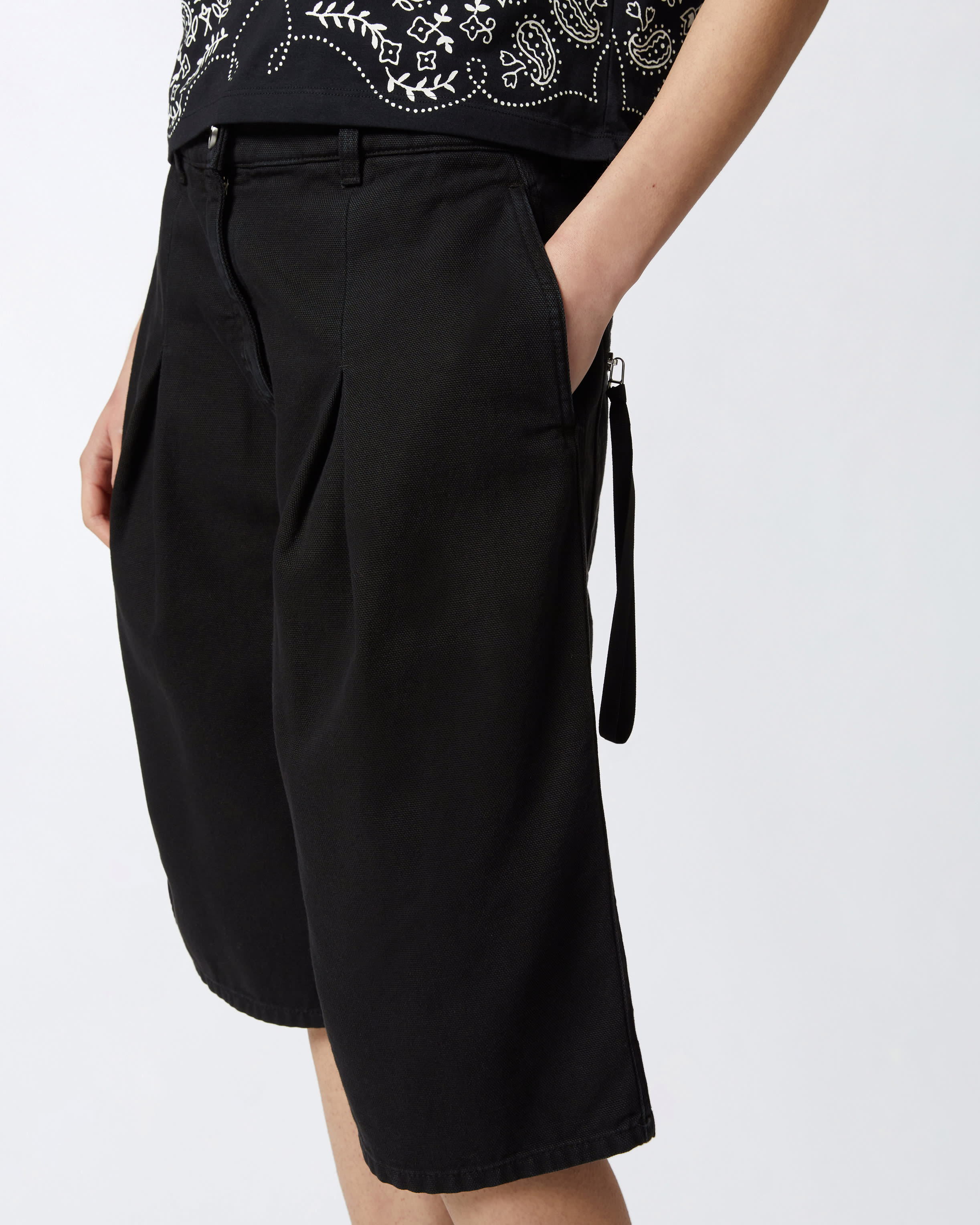 Wide-leg cotton Bermuda shorts with pockets PINKO → Shop Online