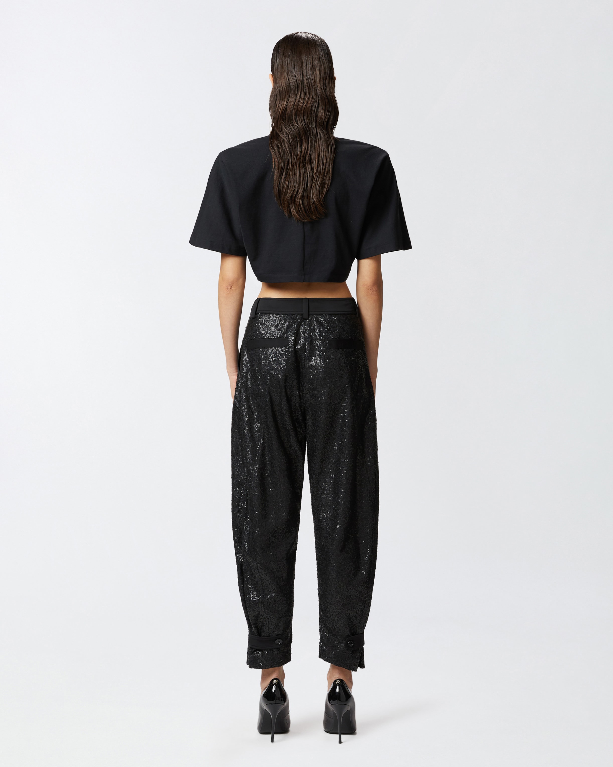 P-Pants trousers with small sequins PINKO → Shop Online