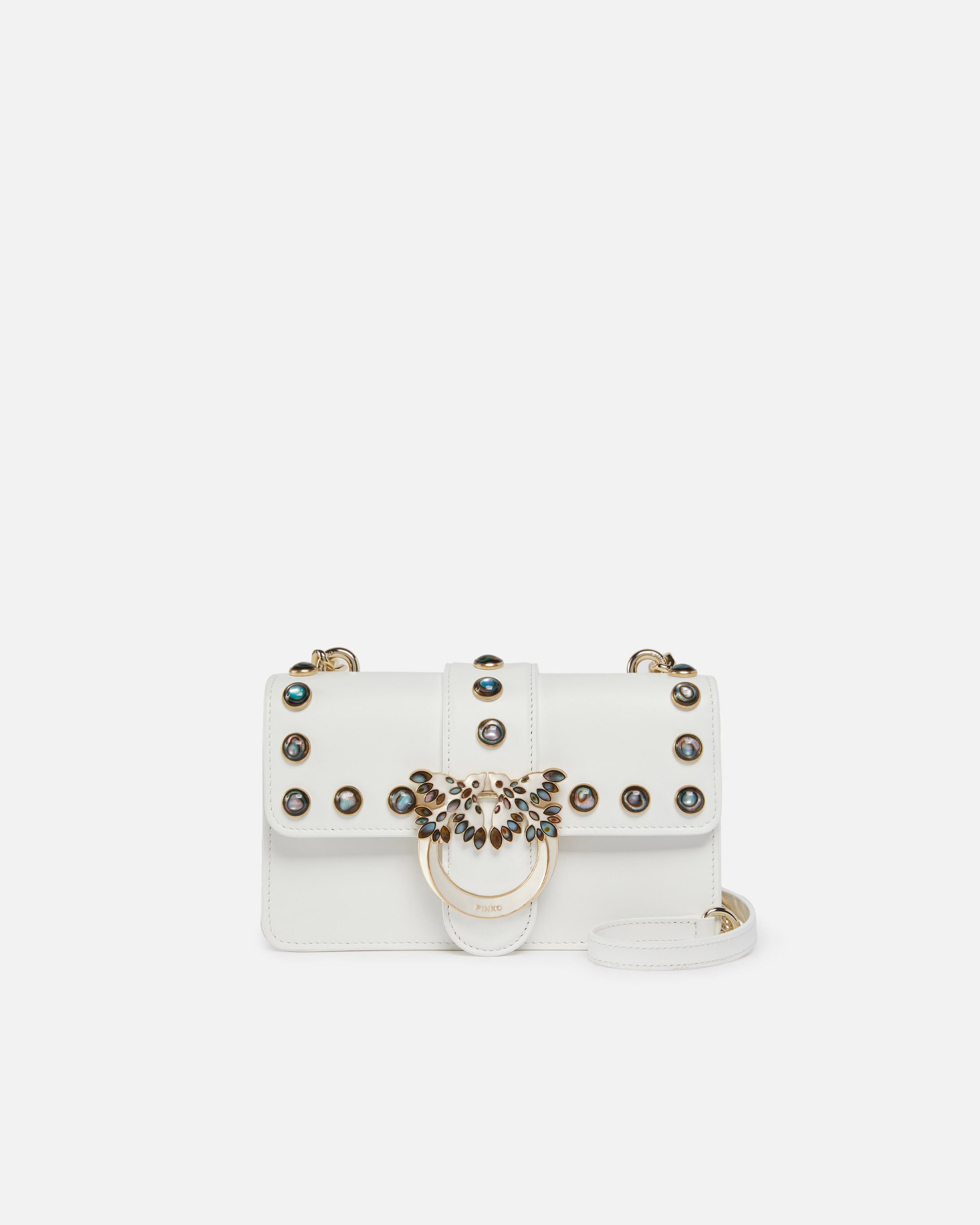 Love Bag crossbody bag with mother-of-pearl studs PINKO Love Bag crossbody bag with mother-of-pearl studs PINKO