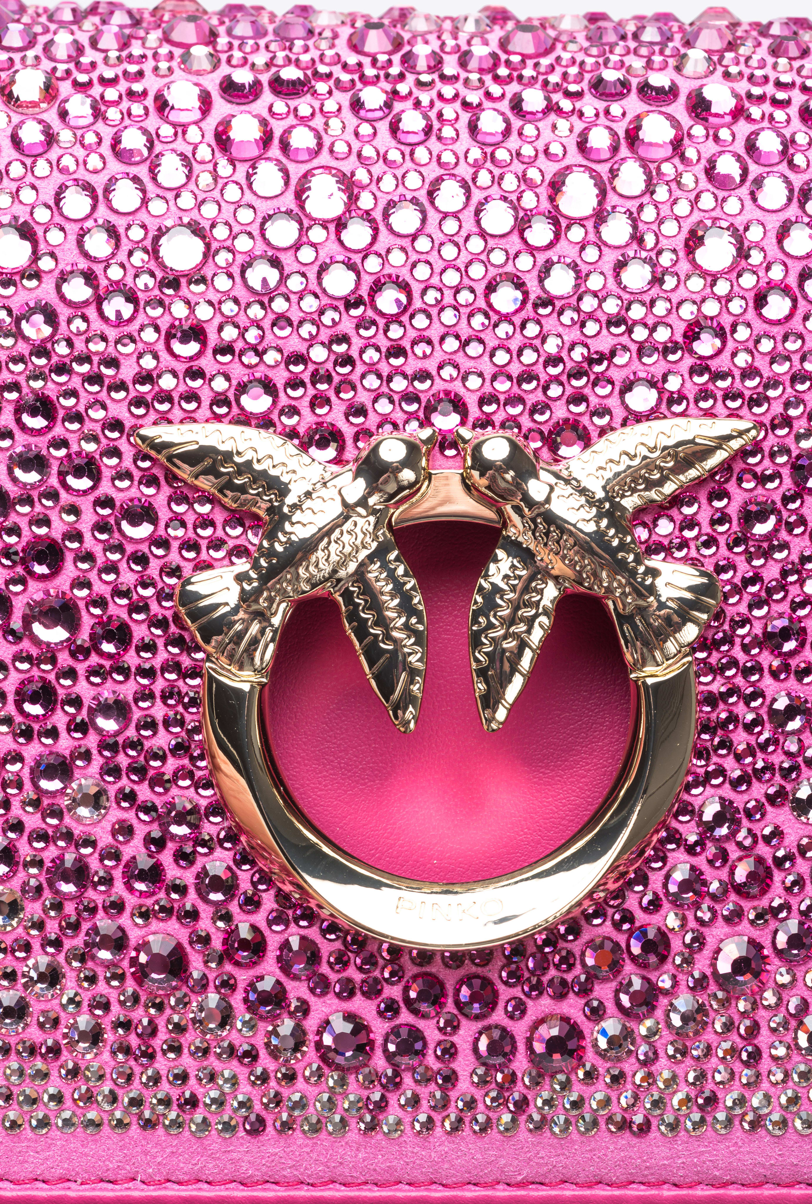 PINKO Galleria full rhinestone Mini Love Bag Click PINKO Shop Online