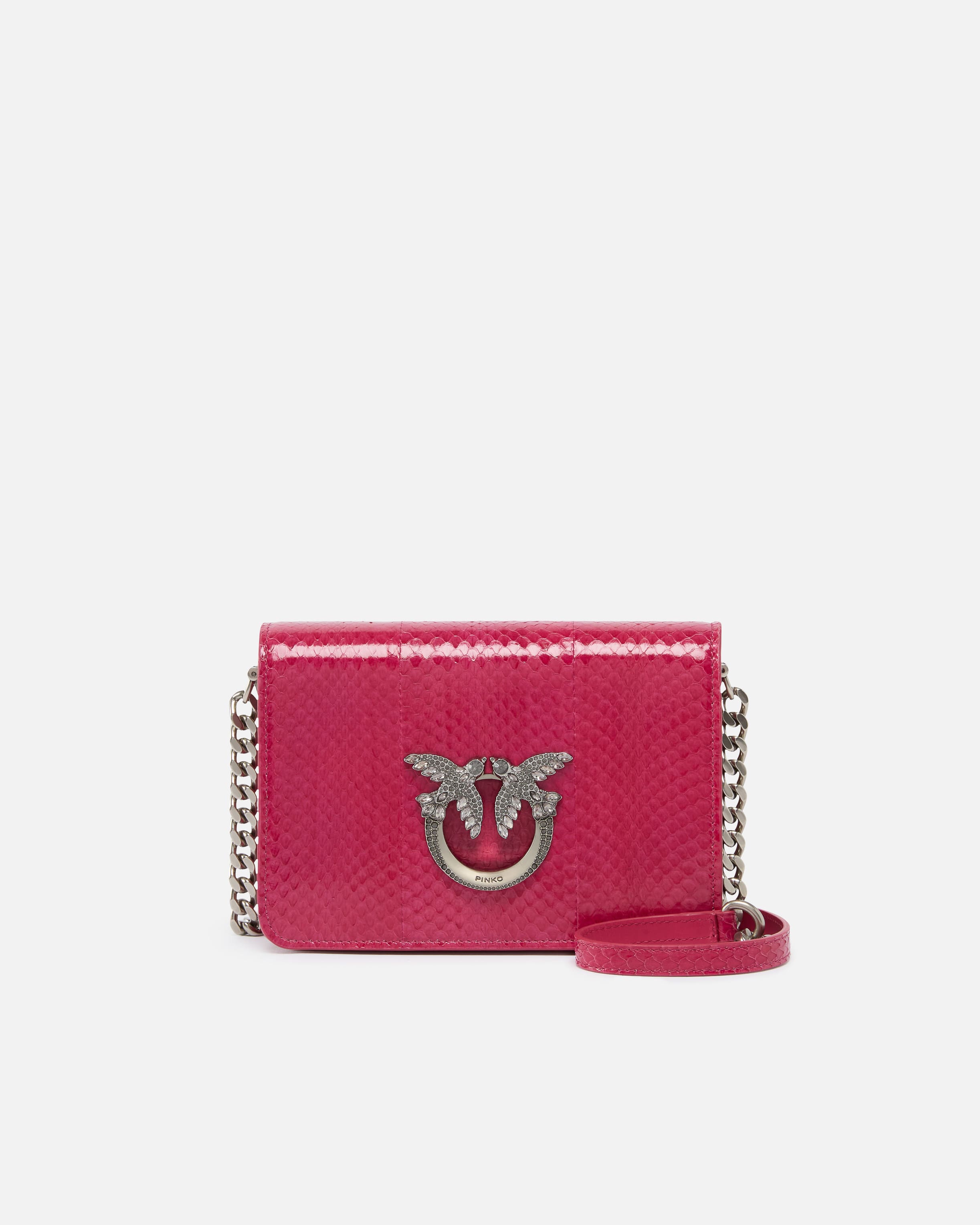 Mini Love Bag crossbody bag in glossy reptile PINKO Galleria. PINKO Shop Online