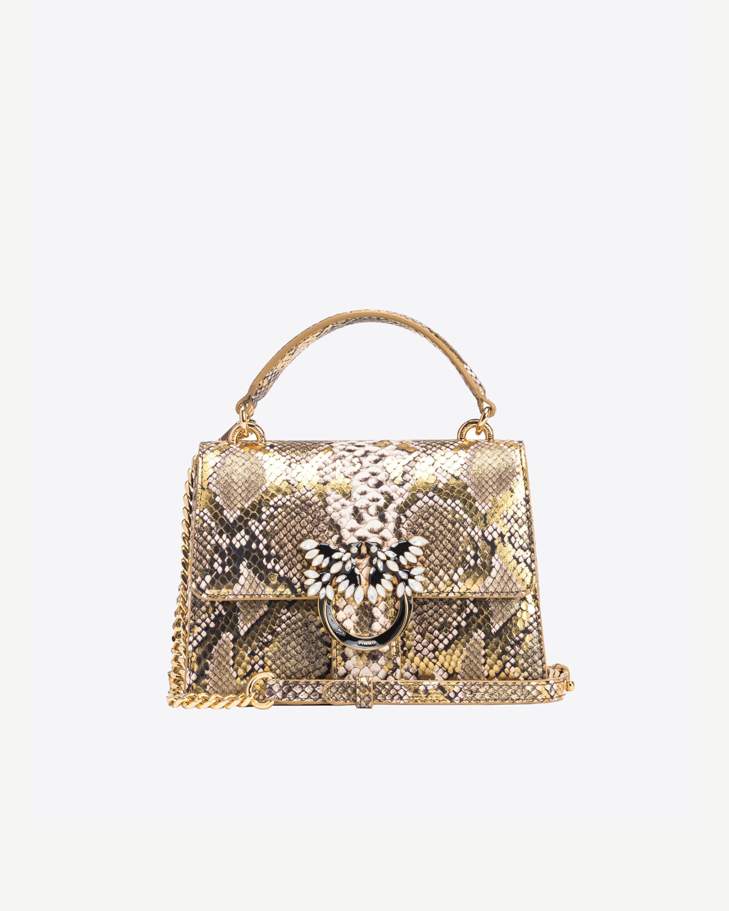 Mini Love Bag Top Handle Light Reptil Metallic PINKO Galleria Pinko Online kaufen