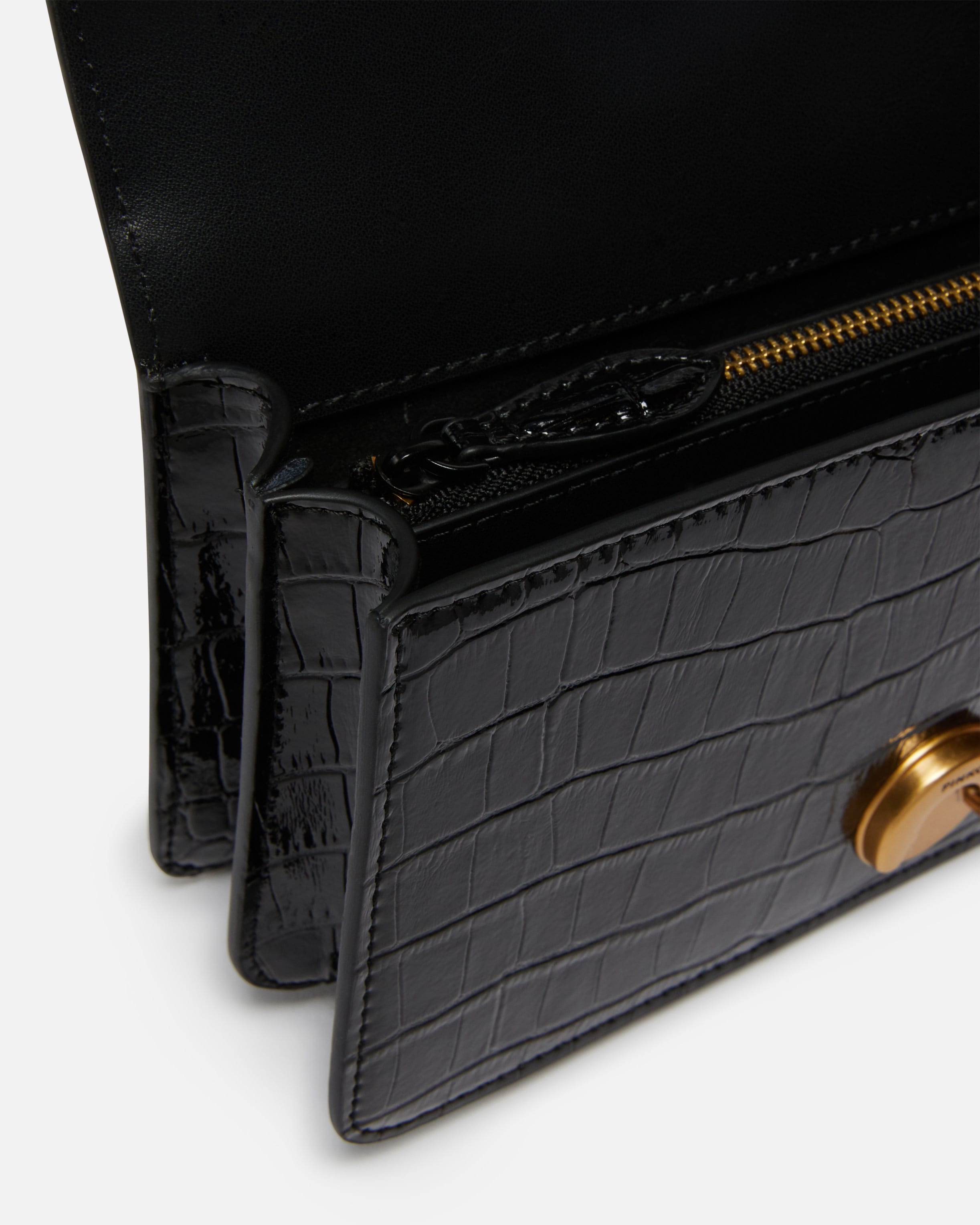 Love Bag all-black patent crossbody bag PINKO → Shop Online Love Bag all-black patent crossbody bag PINKO → Shop Online
