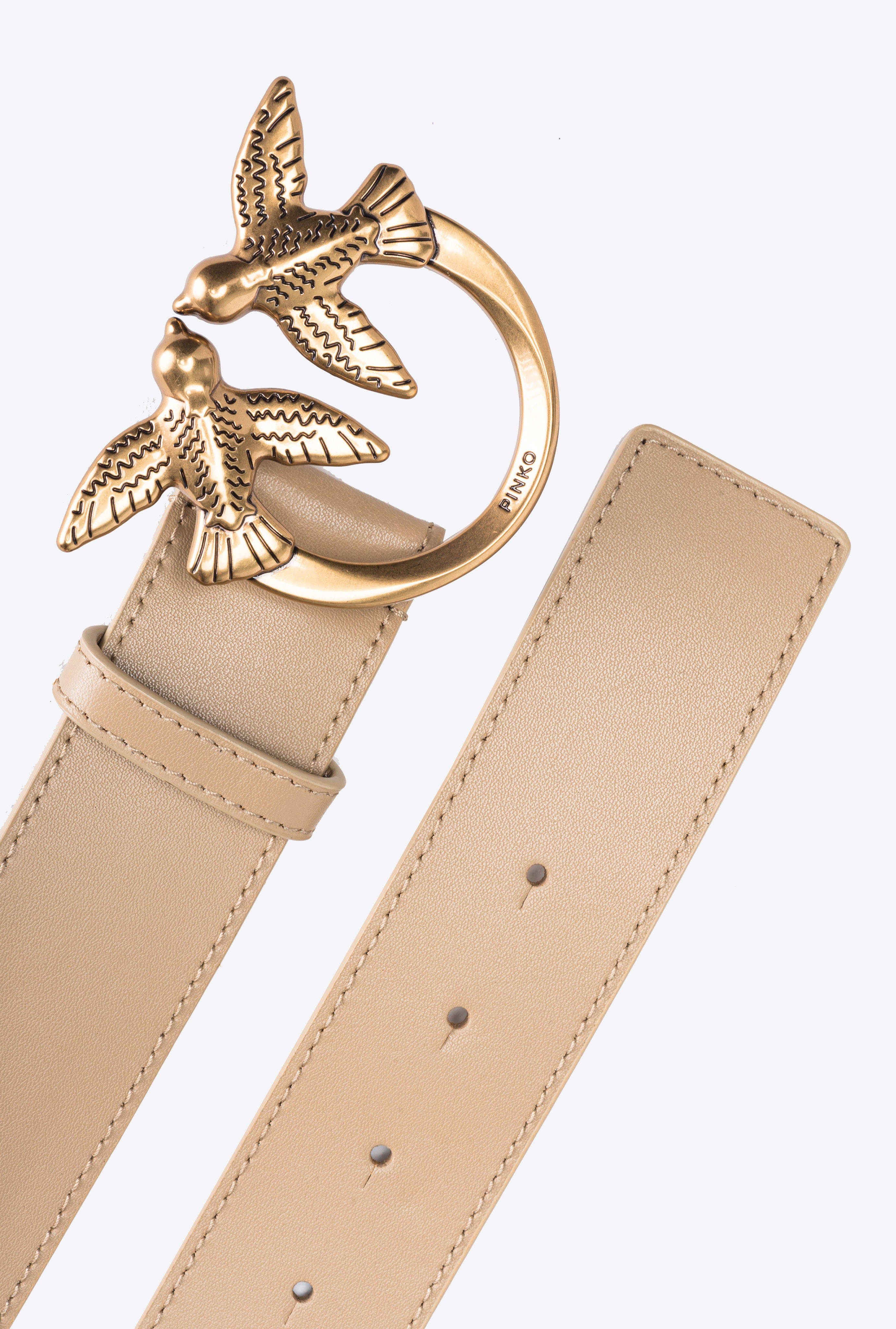 Love Birds high leather belt 4cm PINKO → Shop Online Love Birds high leather belt 4cm PINKO → Shop Online