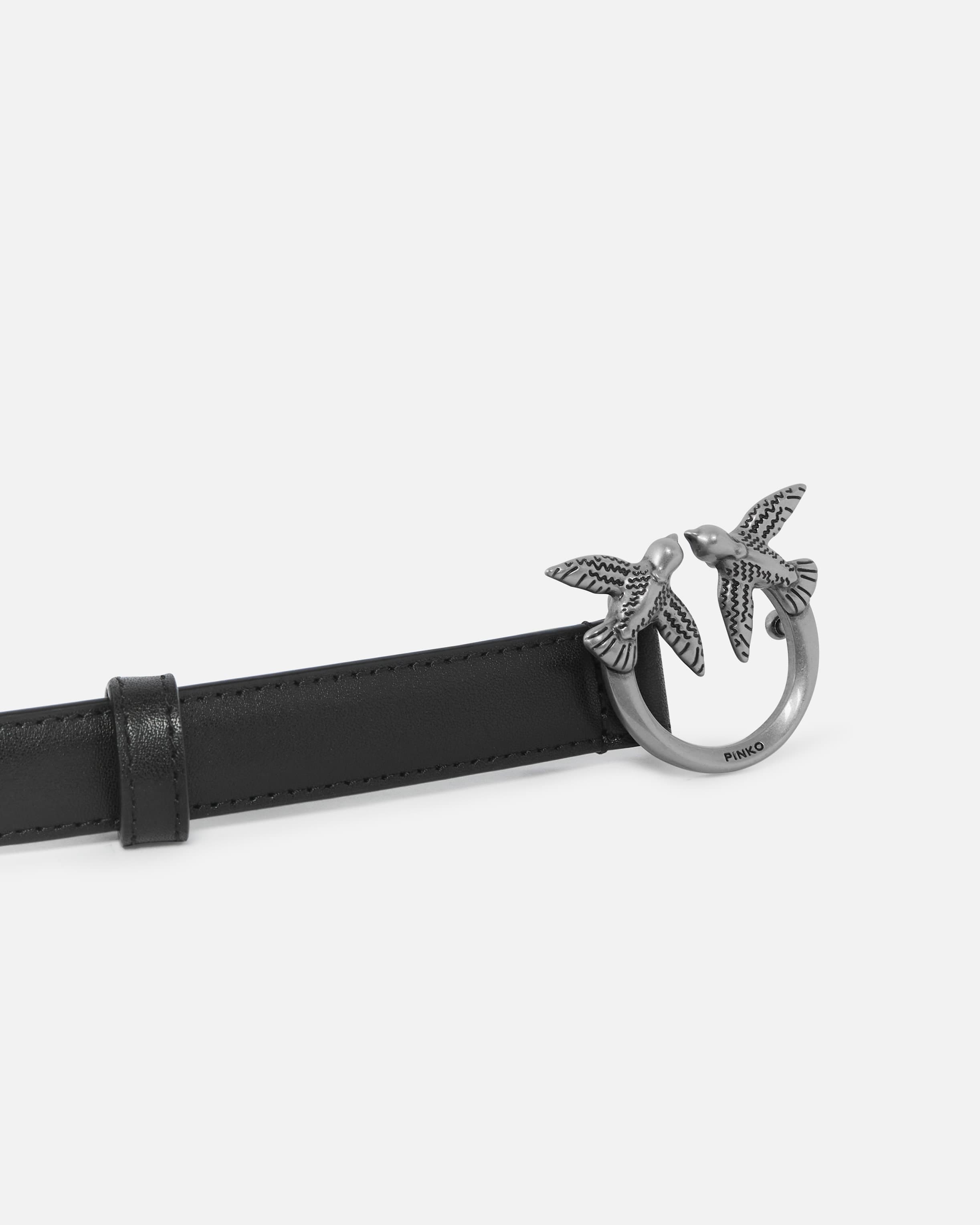 Love Birds thin leather belt 2cm PINKO → Shop Online
