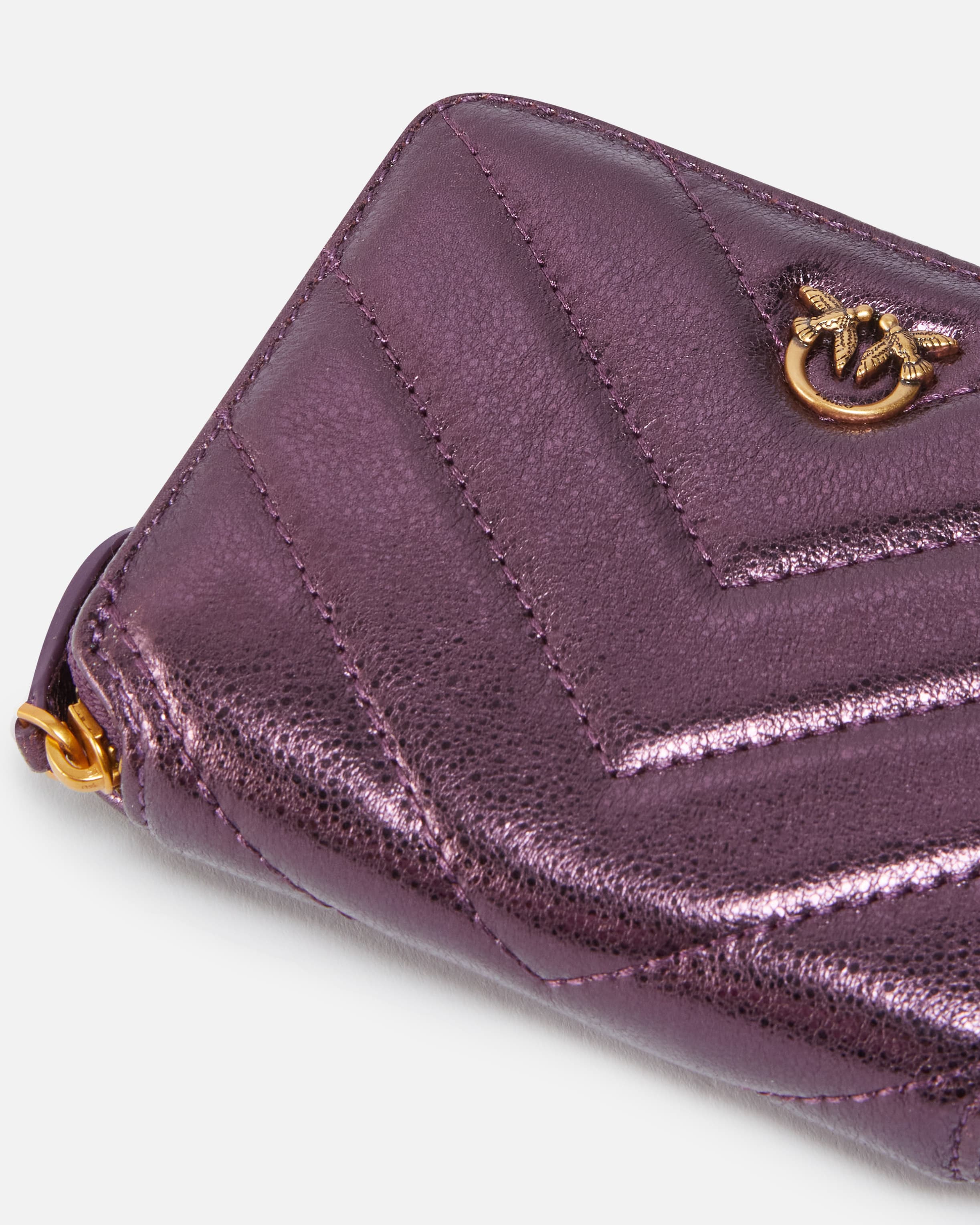 Small wallet in laminated quilted leather PINKO Shop Online