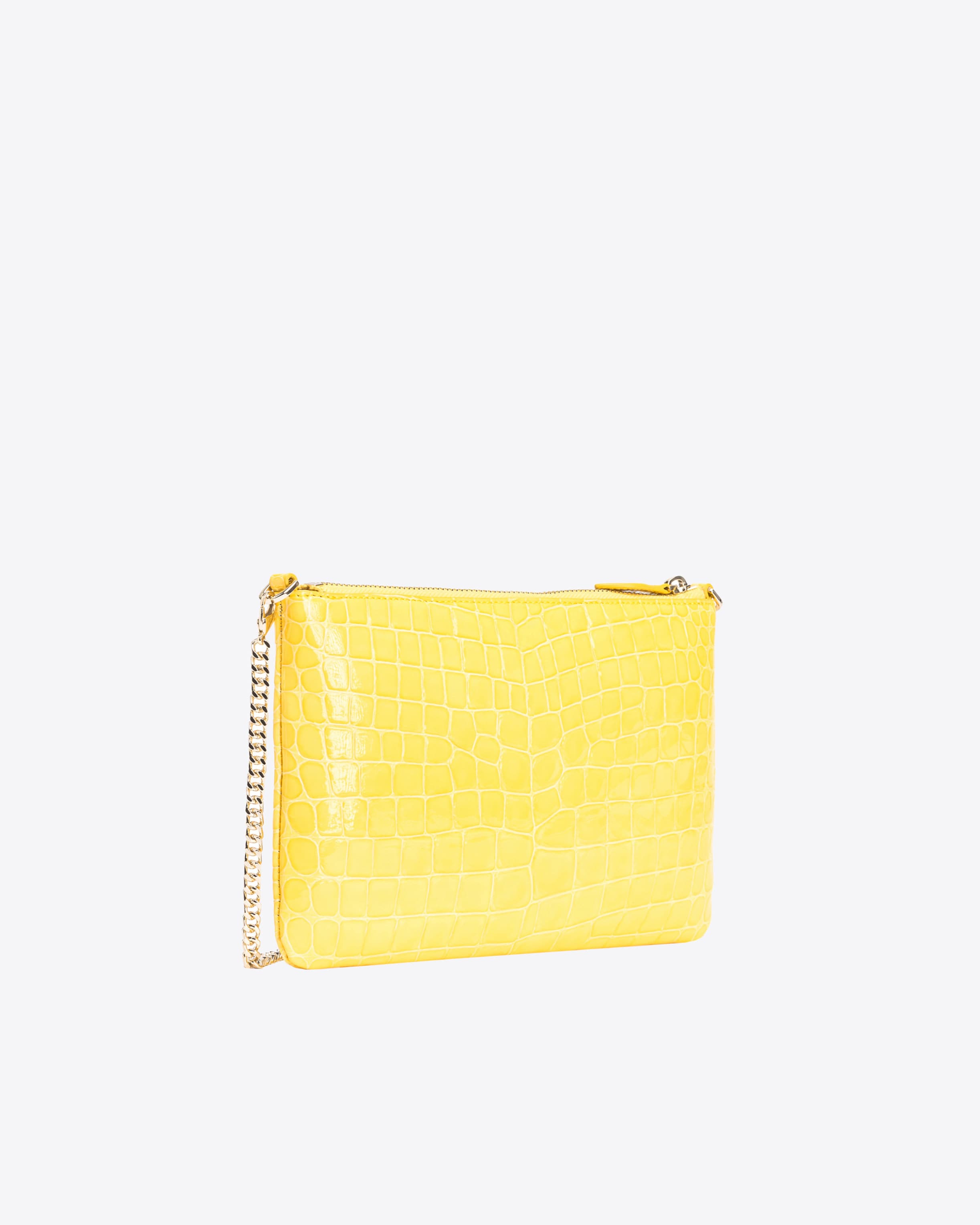 PINKO Galleria shiny coloured croc print Classic Flat Love Bag