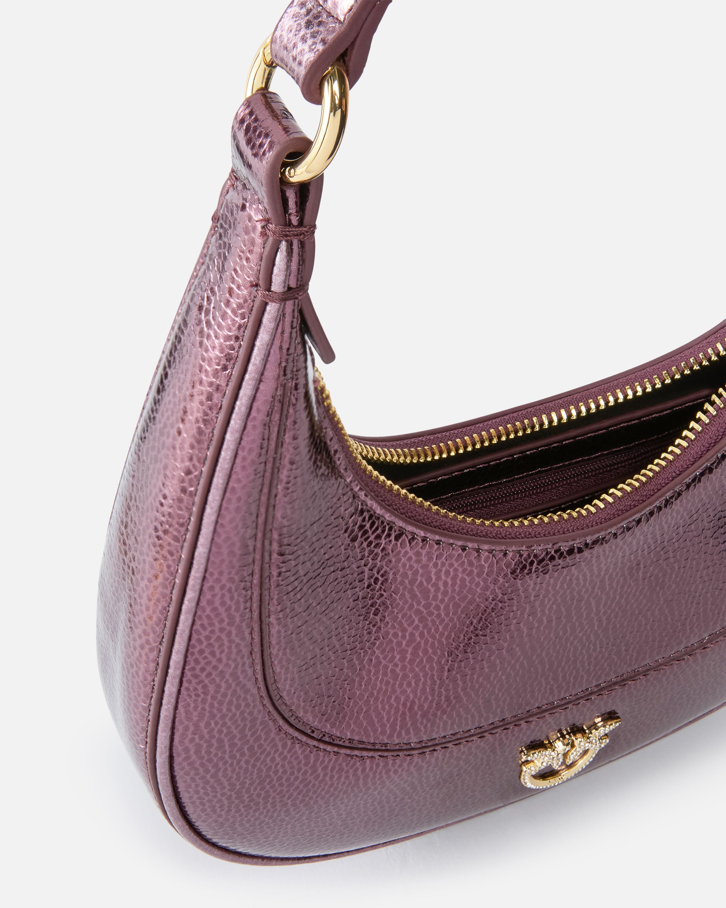 Metallic leather Brioche Bag mini handbag Pinko Online kaufen