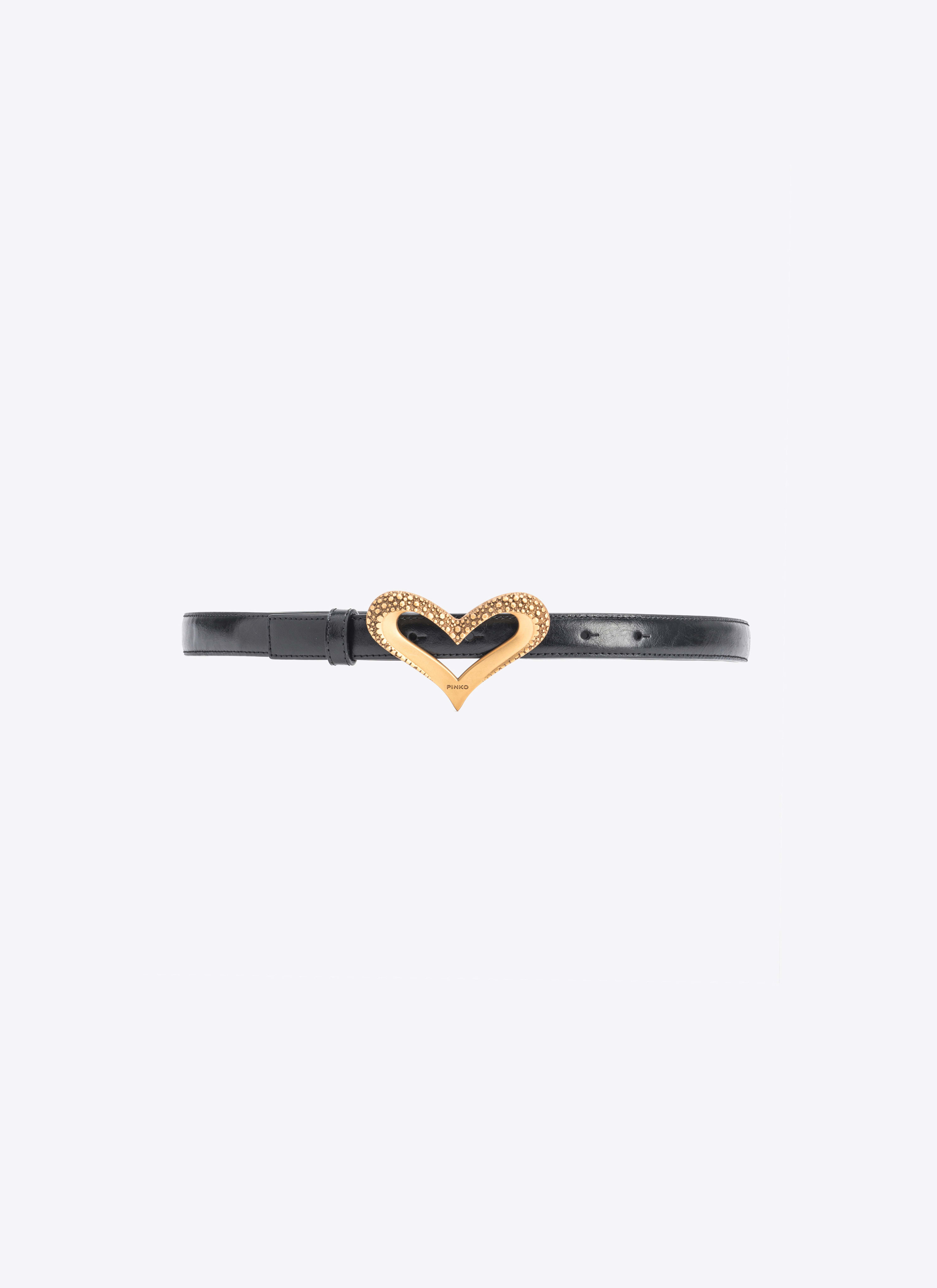 2024高い素材  leather vintage Thin Heart 2cm belt 小物