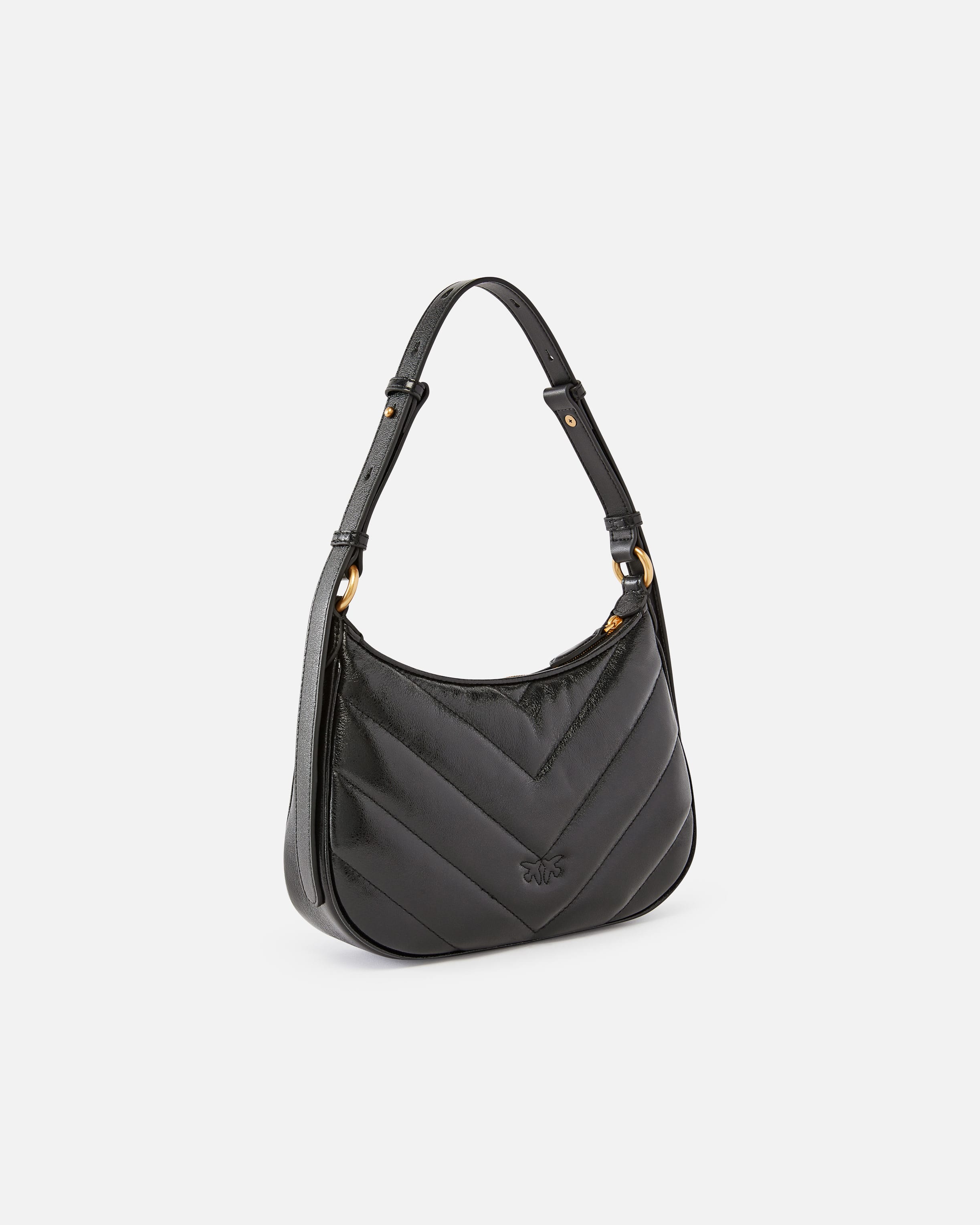 Laminated leather small shoulder bag best sale