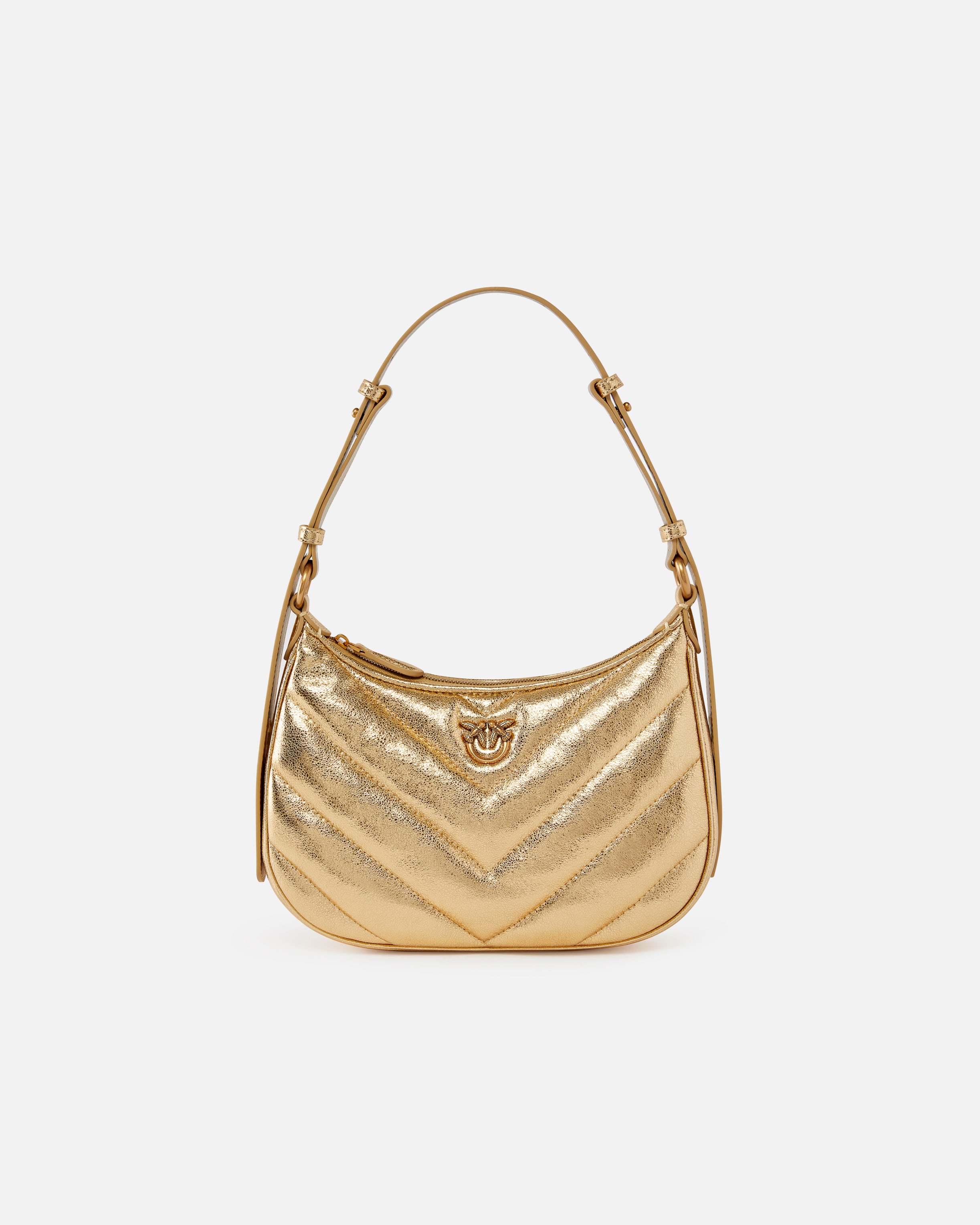 Half Moon small shoulder bag in laminated leather PINKO Shop Online