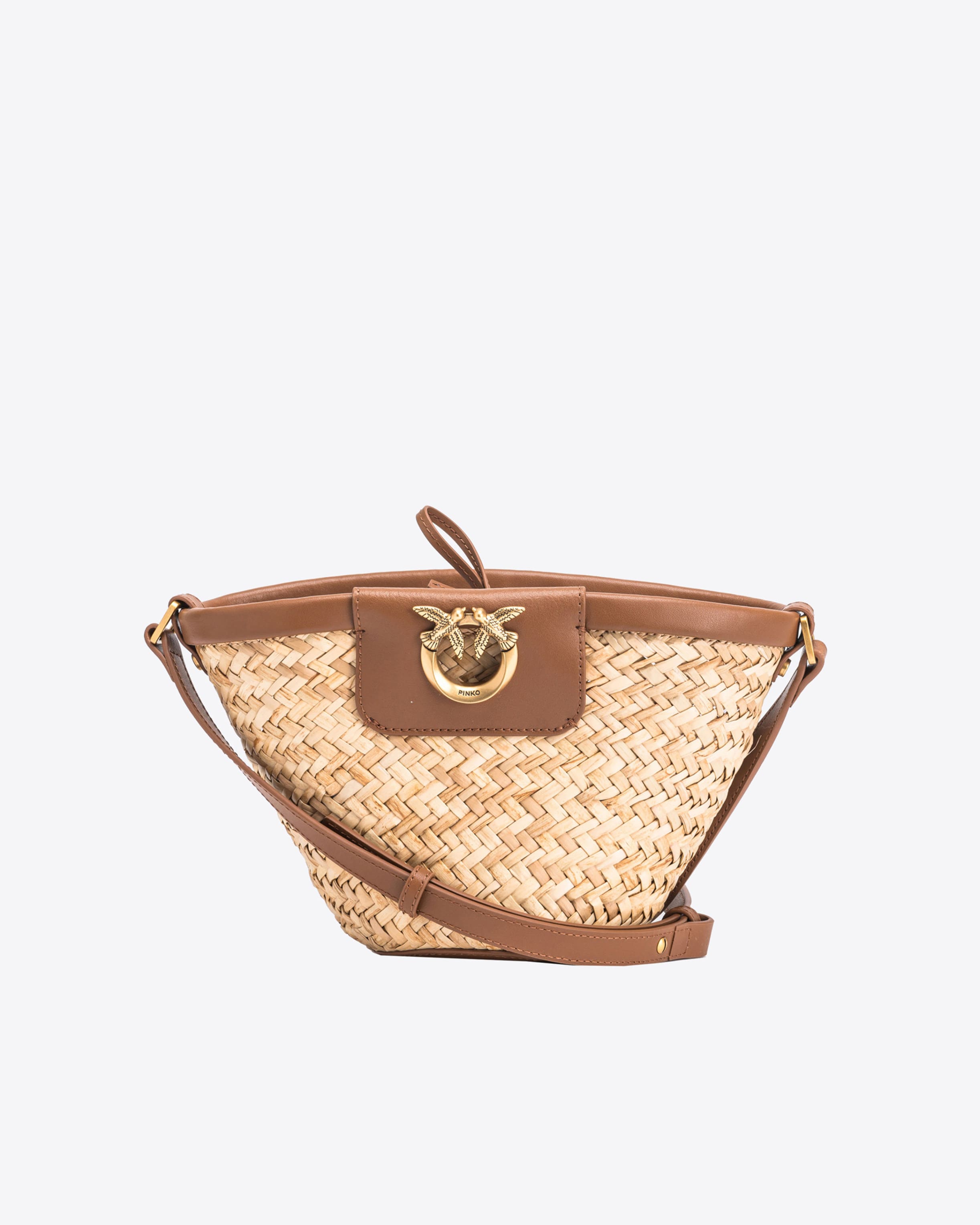 Bolso Love Summer bombonera de rafia PINKO Compra en linea