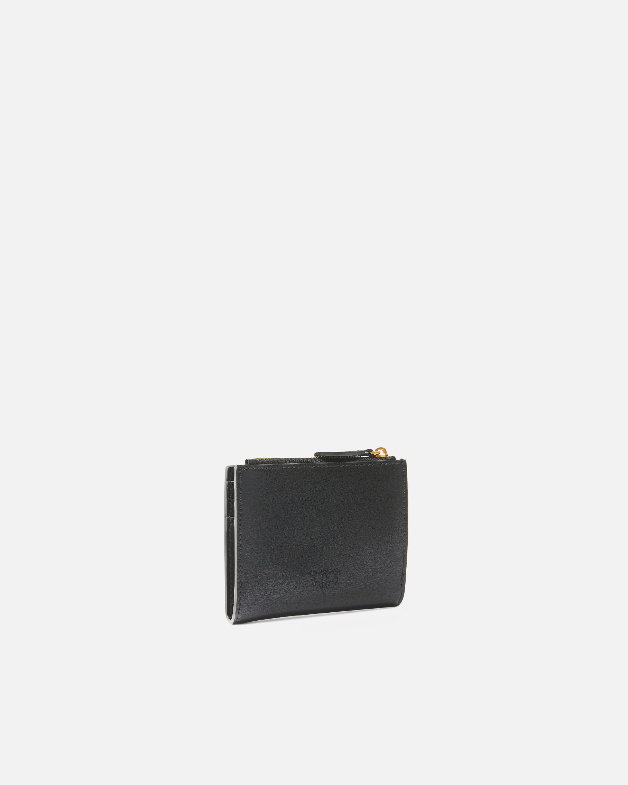 Small smooth leather wallet with logo PINKO → Shop Online