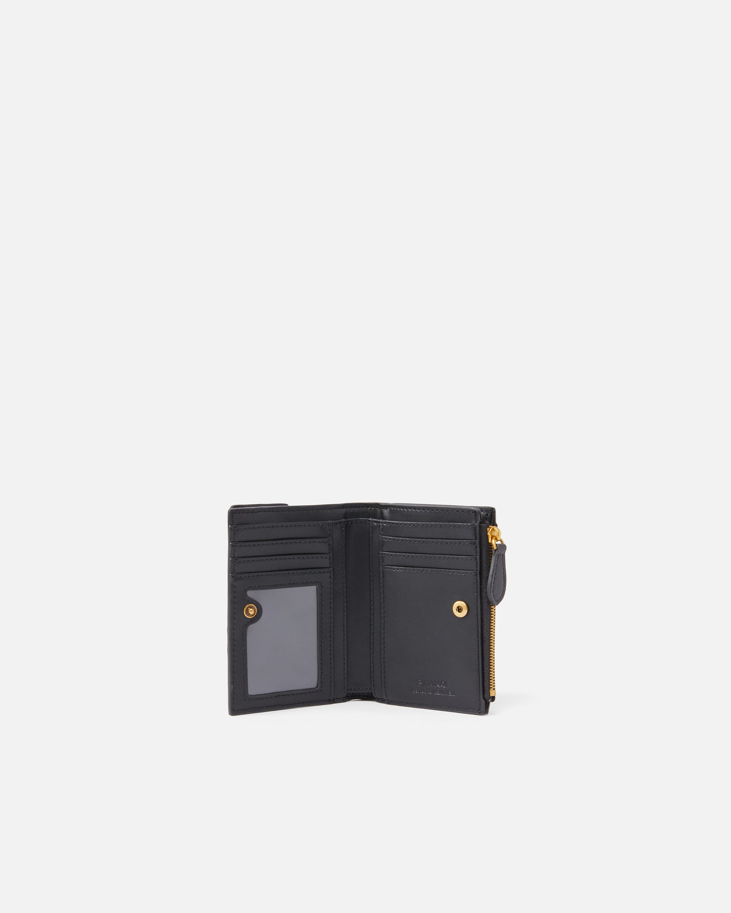 Compact small wallet in smooth leather with logo PINKO