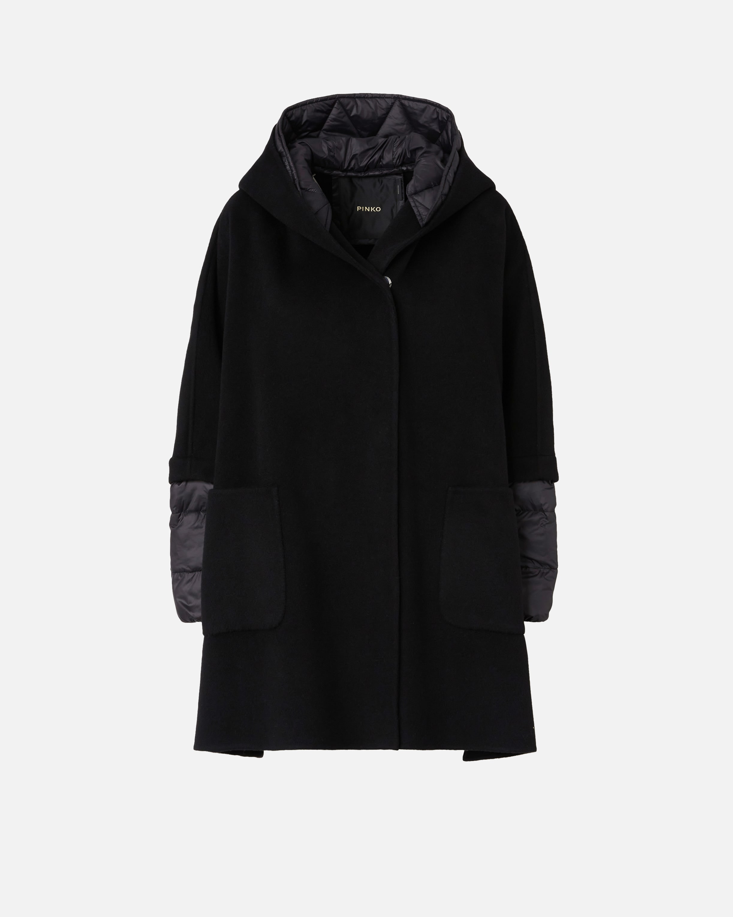 Short cape coat with padded down jacket PINKO Shop Online