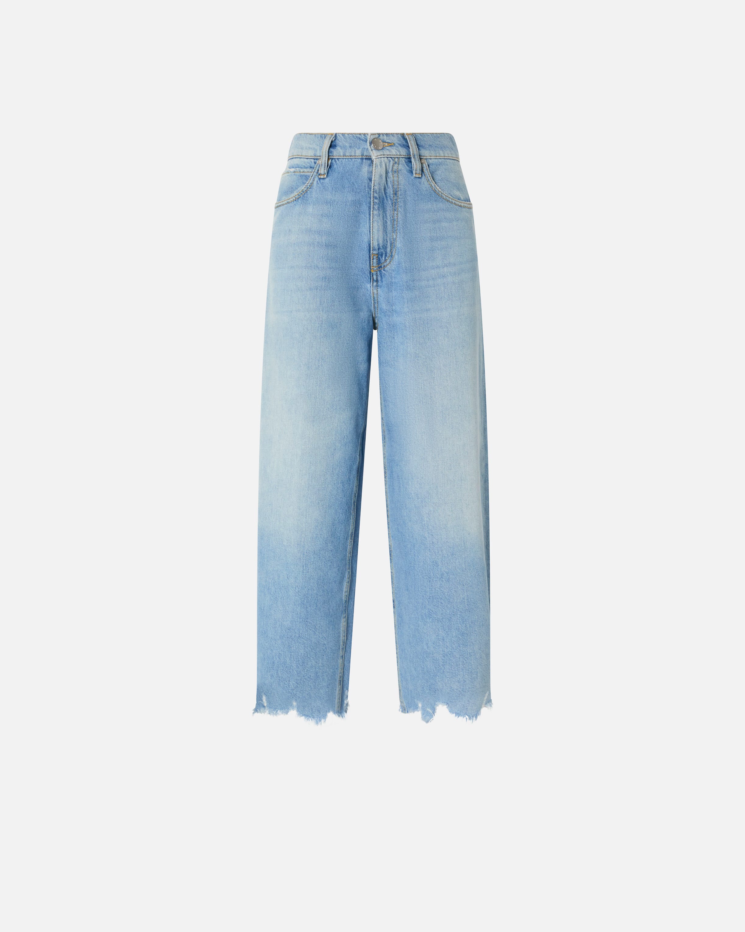 Wide-leg jeans with fringed hem detail PINKO → Shop Online