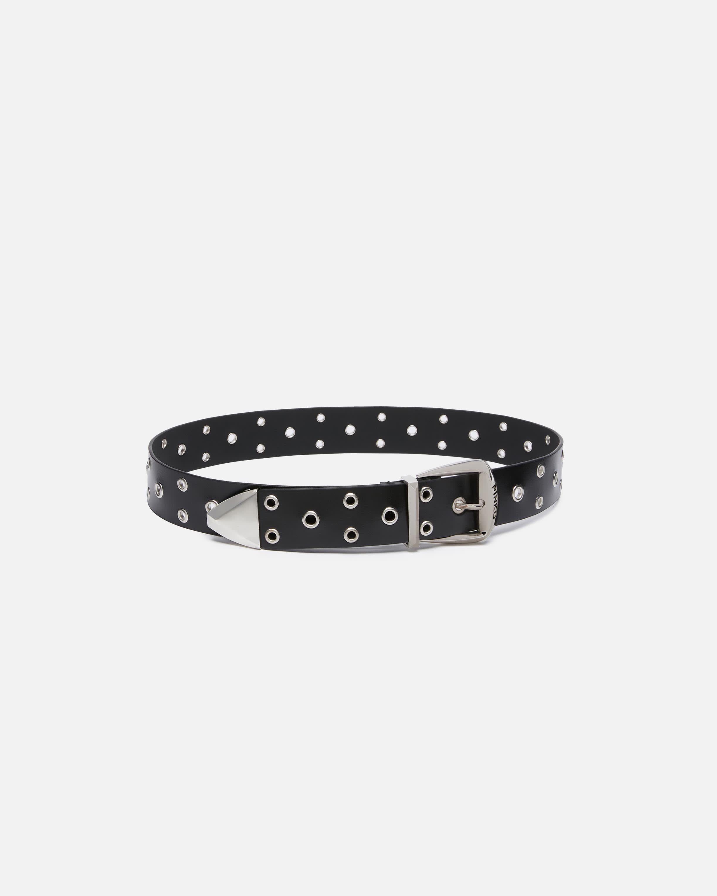 Leather belt with eyelets, 4cm PINKO → Shop Online Leather belt with eyelets, 4cm PINKO → Shop Online