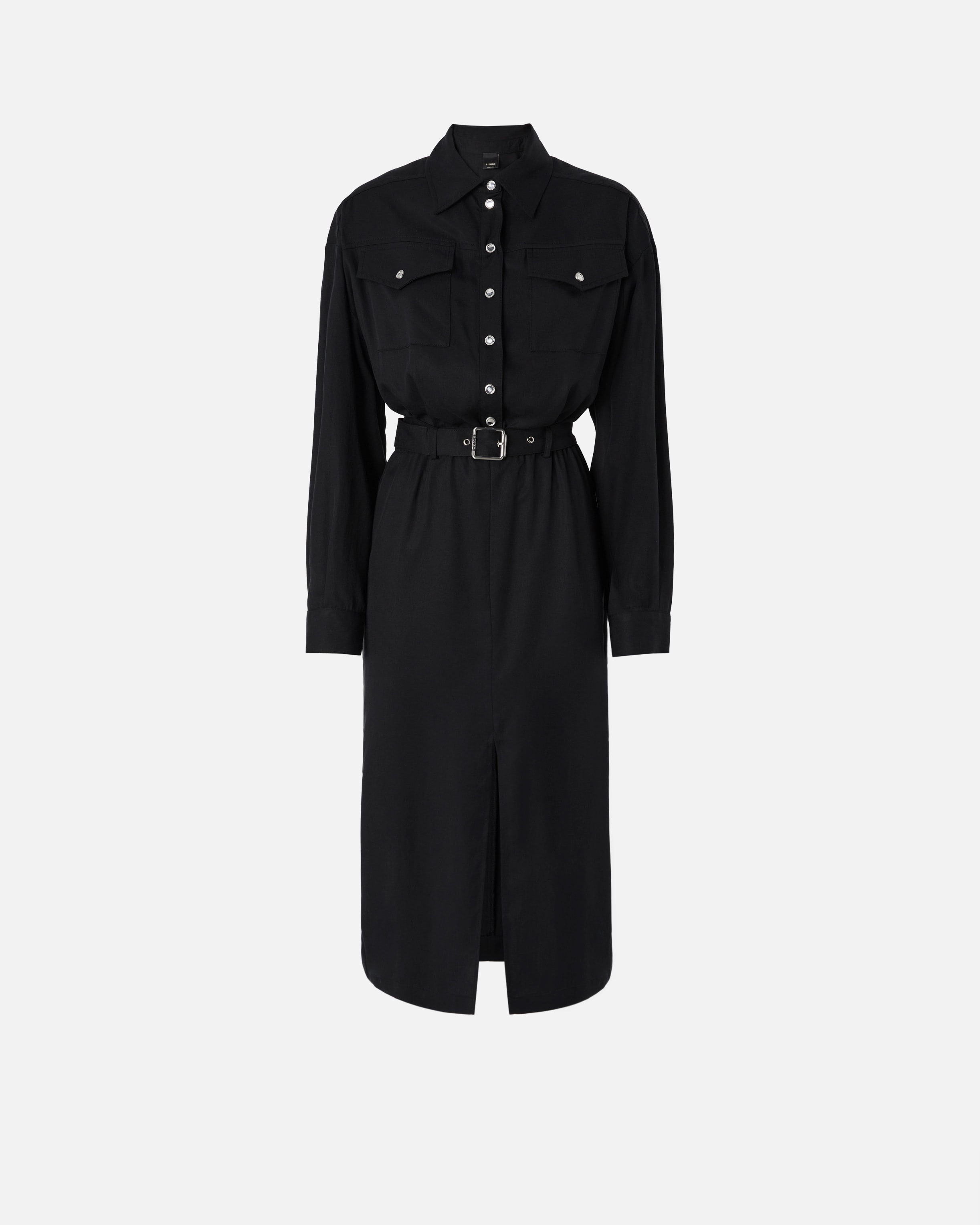 Midi shirt dress with belt and pockets PINKO Shop Online