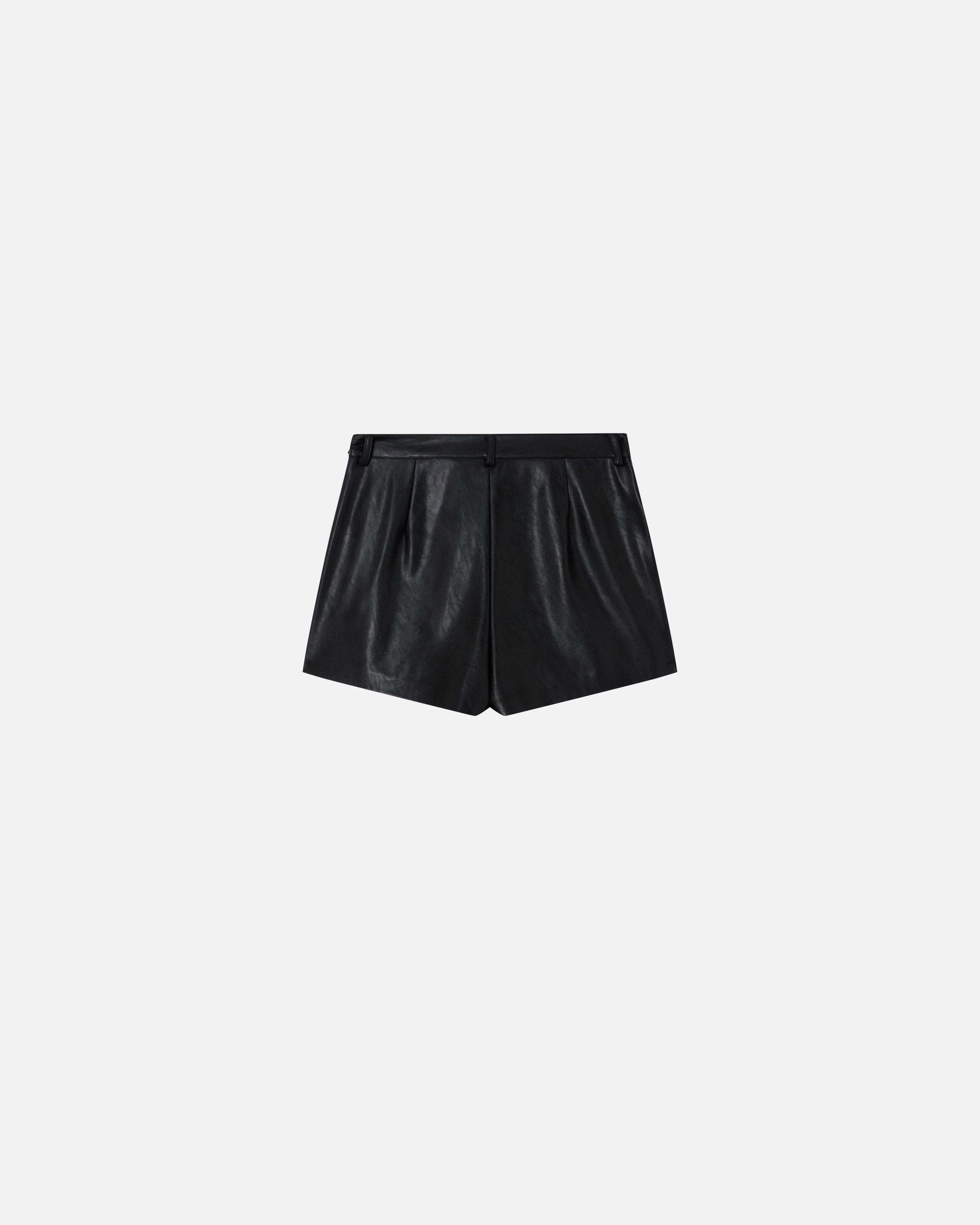 Leather-effect shorts with button PINKO → Shop Online
