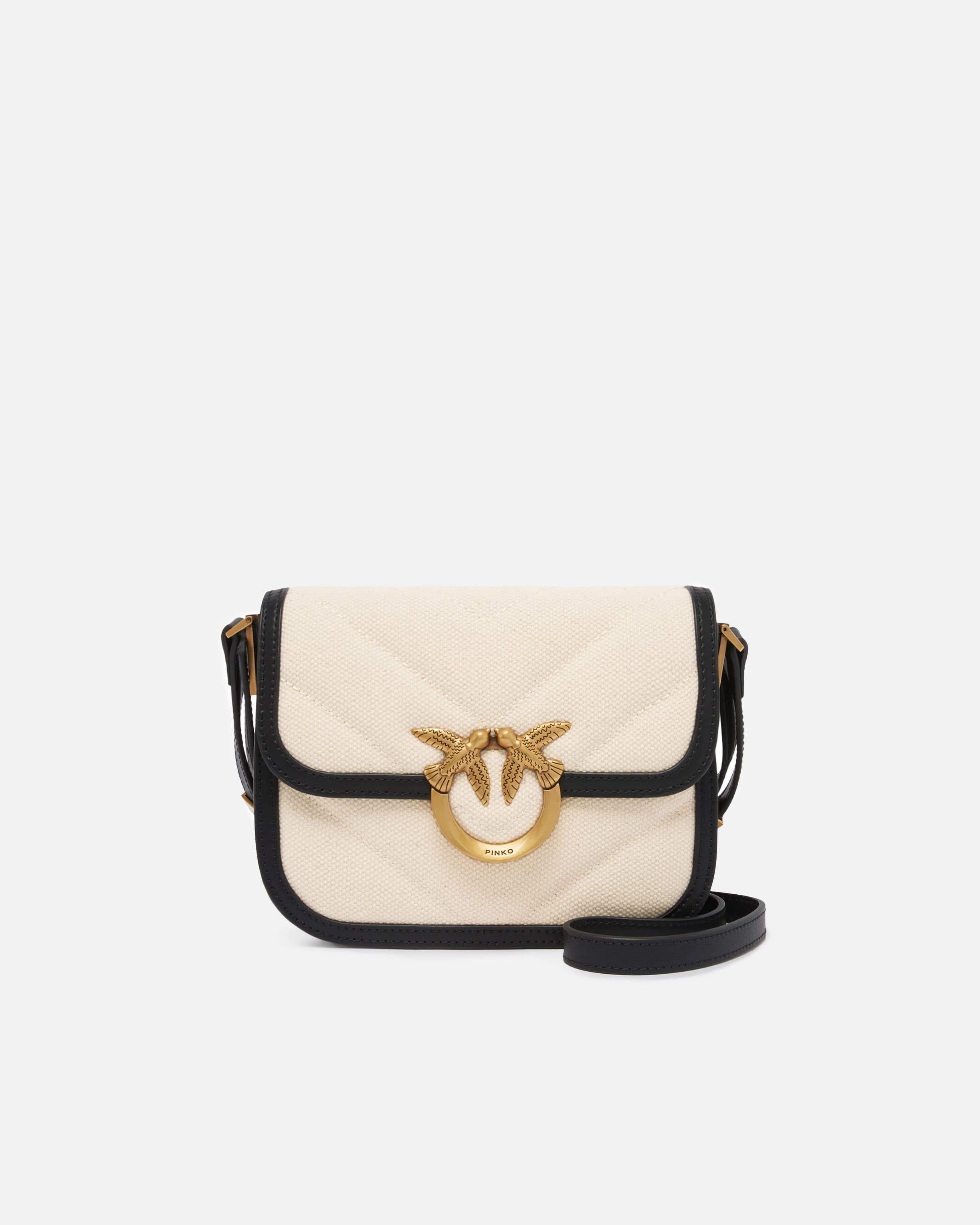 「高評価！」注目のレビュ handbag square Bag Love in Shop → PINKO leather and canvas ペットフード