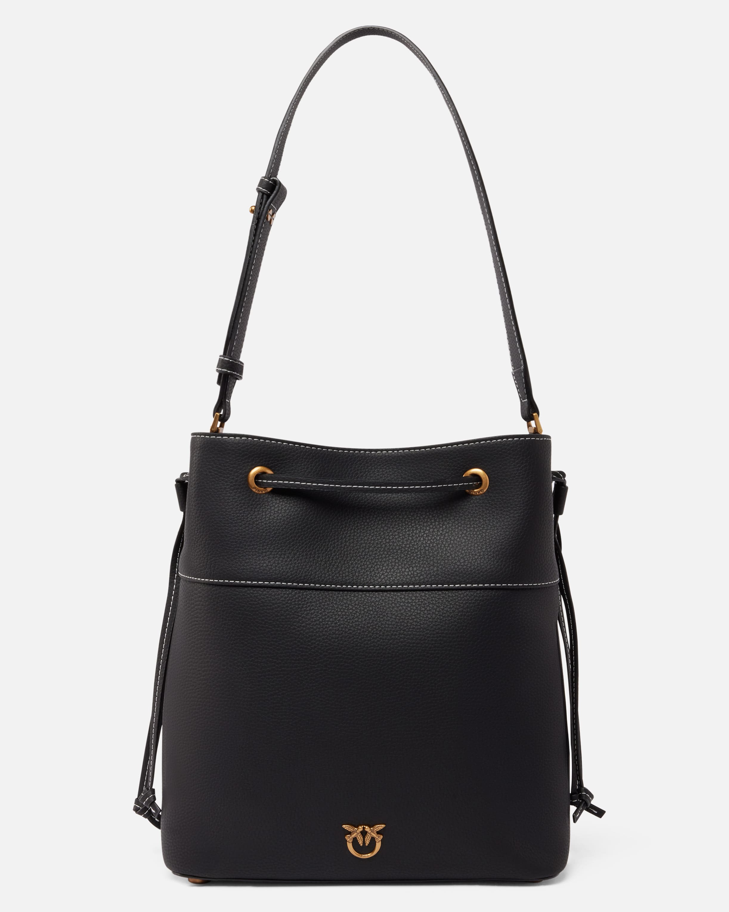 Leather bucket bag with shoulder strap PINKO → Shop Online