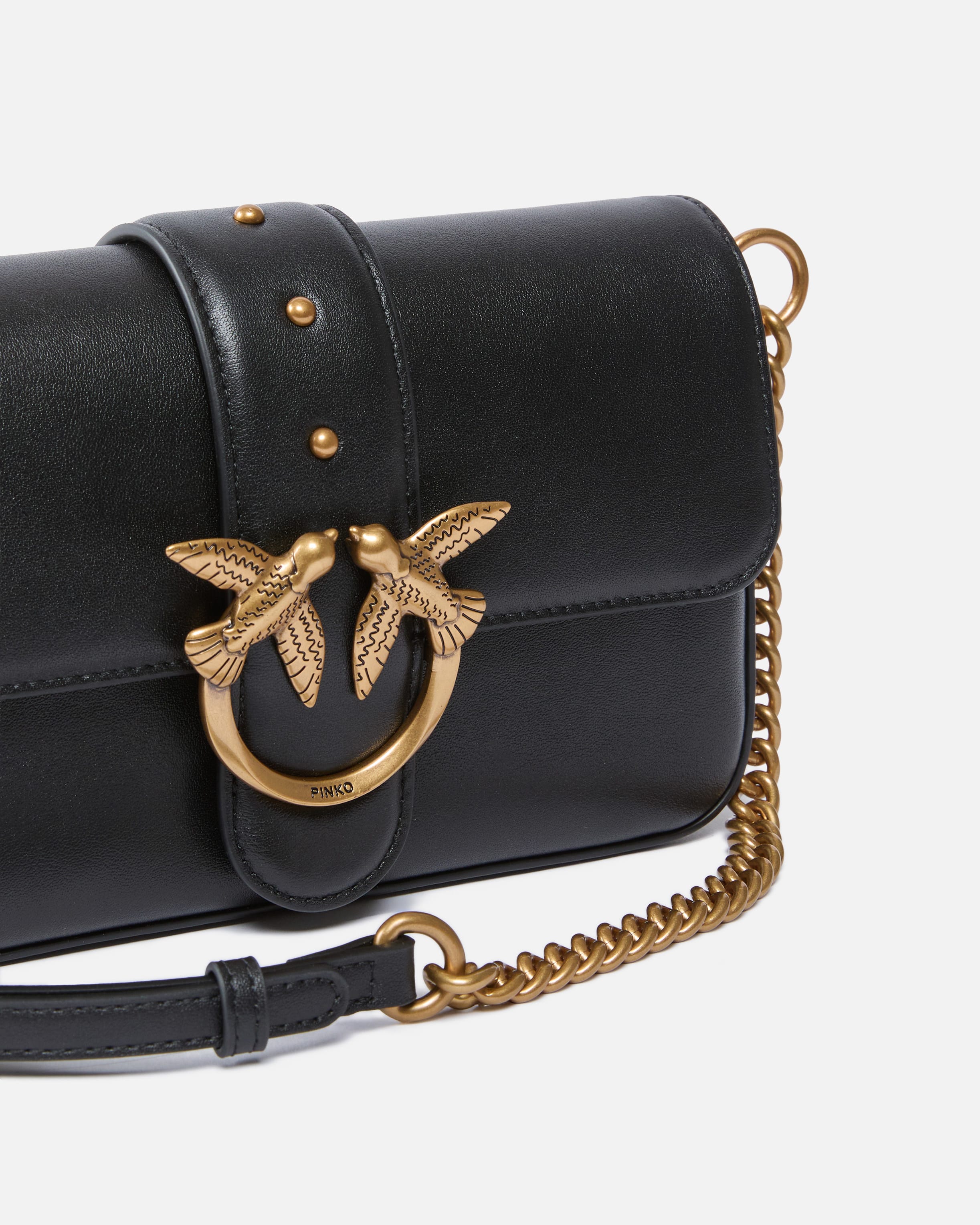 Mini calfskin shoulder strap PINKO → Shop Online