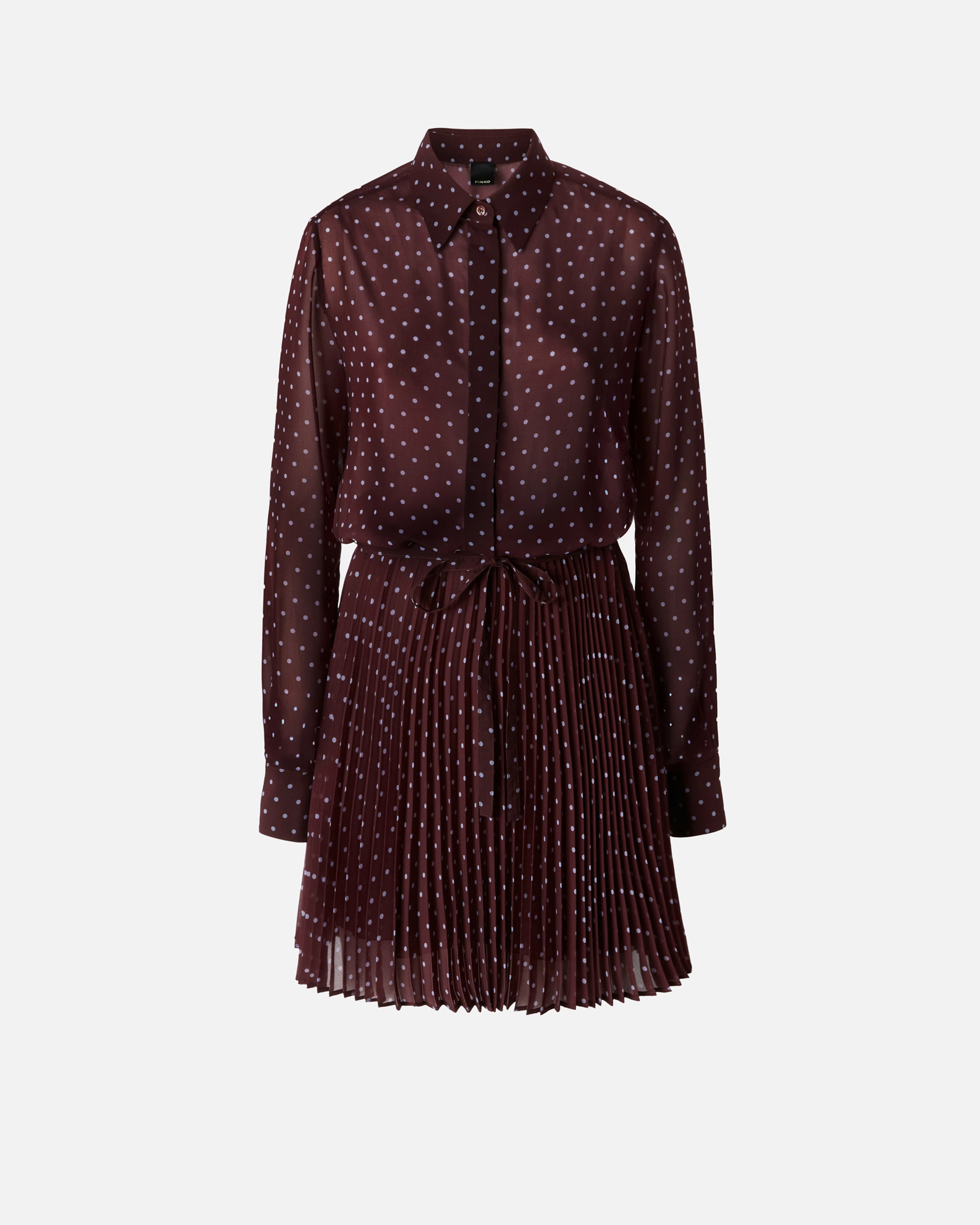 Mini chiffon shirt dress with polka dots PINKO Shop Online
