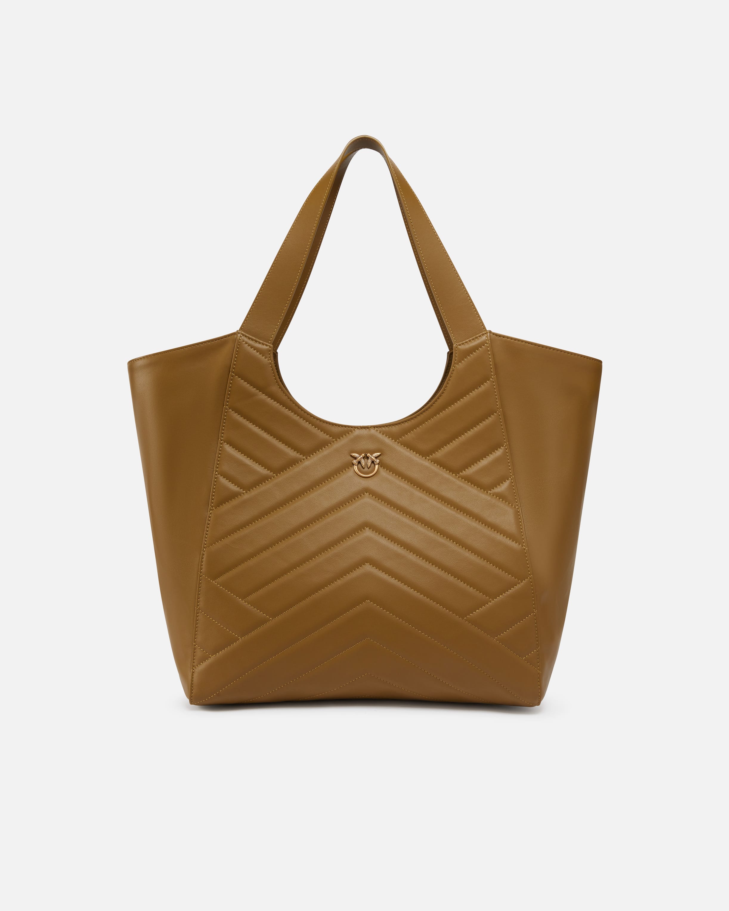 Quilted leather shopping bag with double handles PINKO