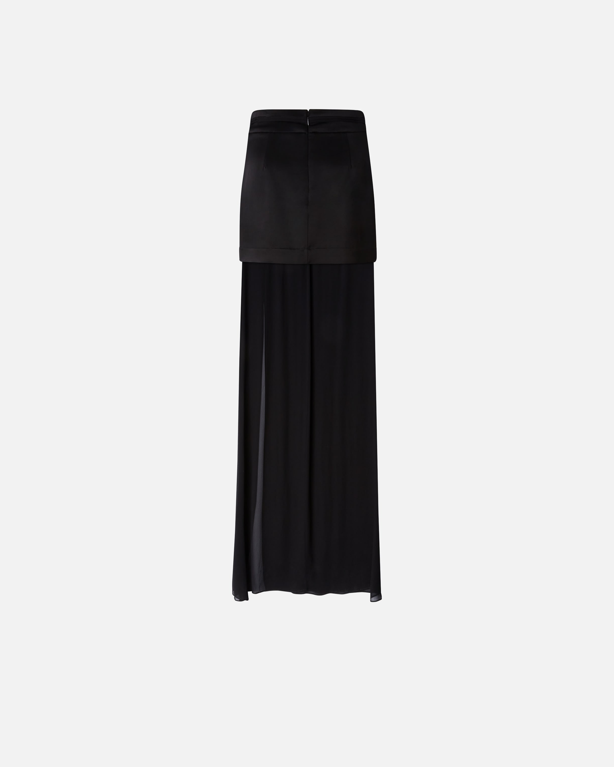 【関税&送料込】Pinko Skirts Black Elegant long skirt in sheer georgette and satin PINKO