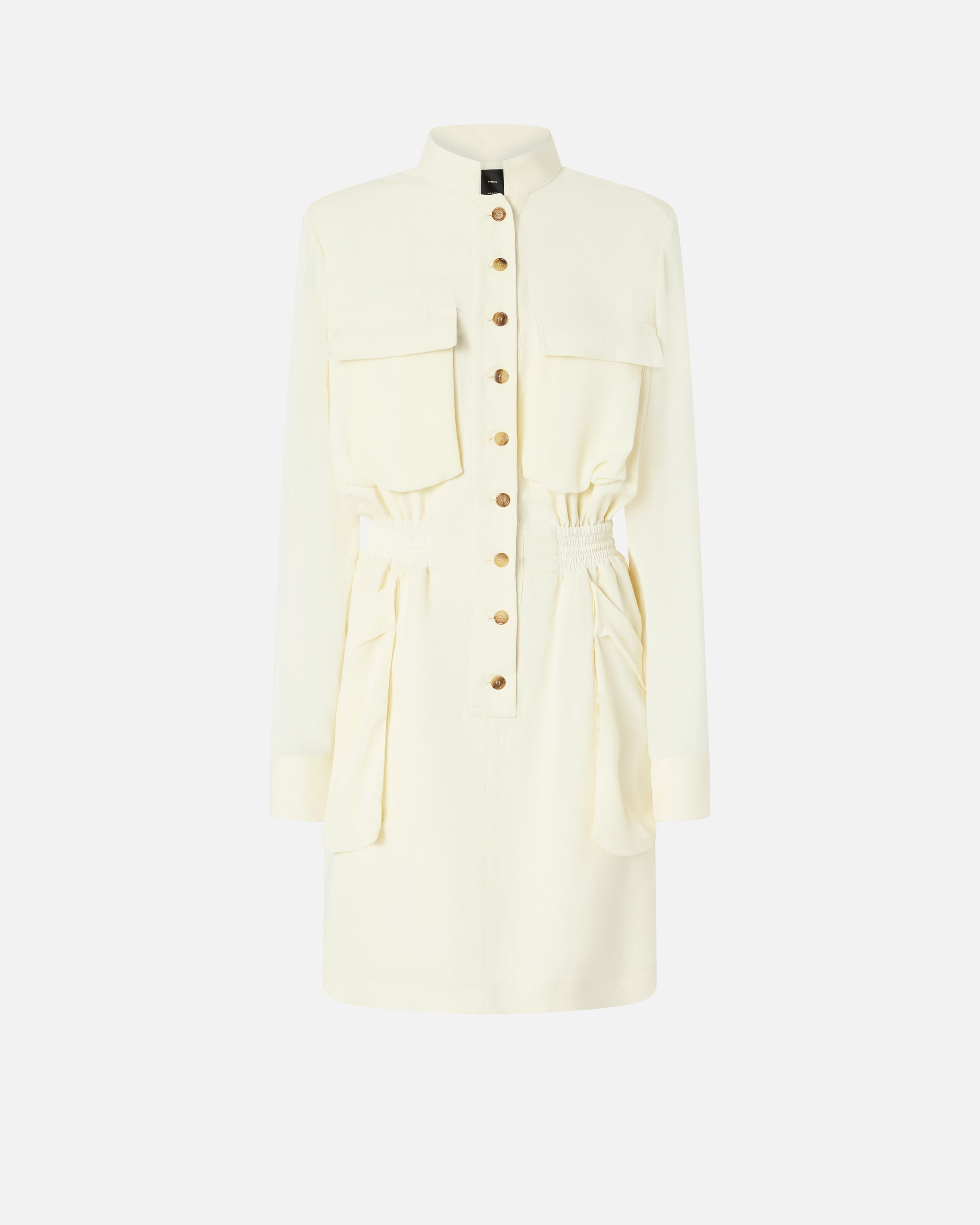 パーティードレス PINKO 105019A2I9 Dresses White Mini shirt dress with pockets PINKO → Shop Online