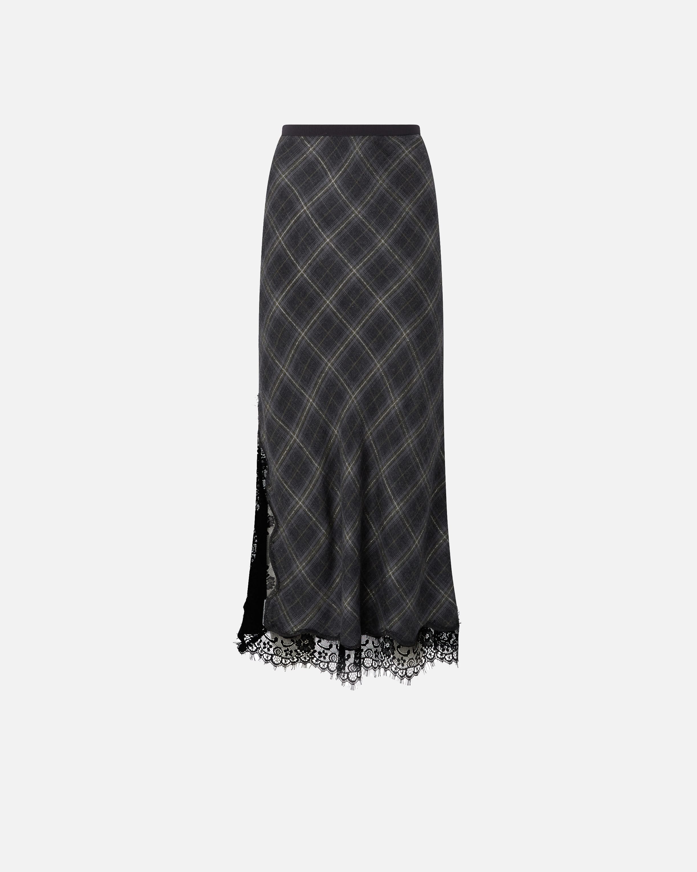 スカート Her lip to Over Check Long Skirt S black Her lip to Over Check Long Skirt S black